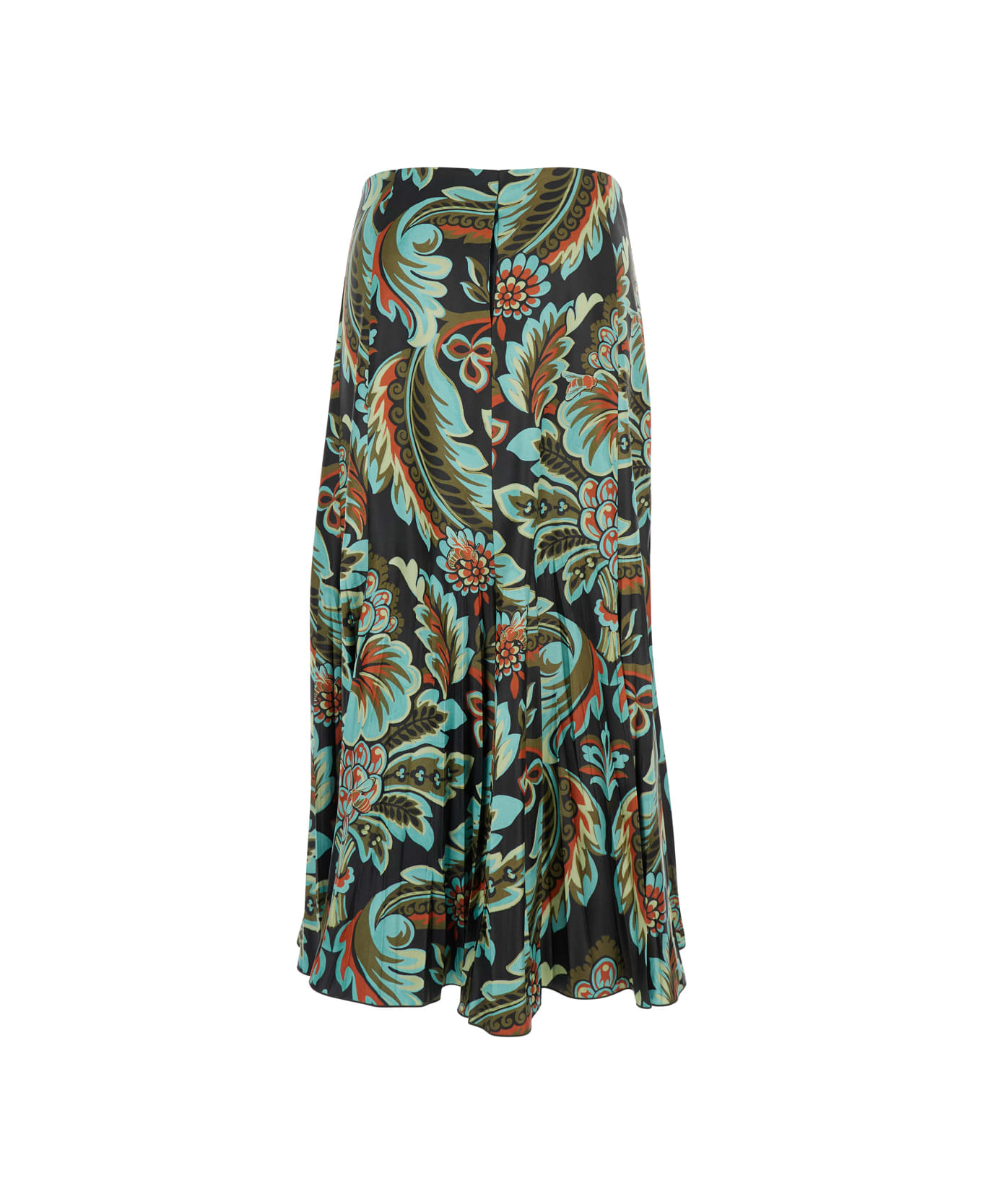 Etro Multicolor Pleated Skirt With Floral Print In Fabric Woman - Multicolor