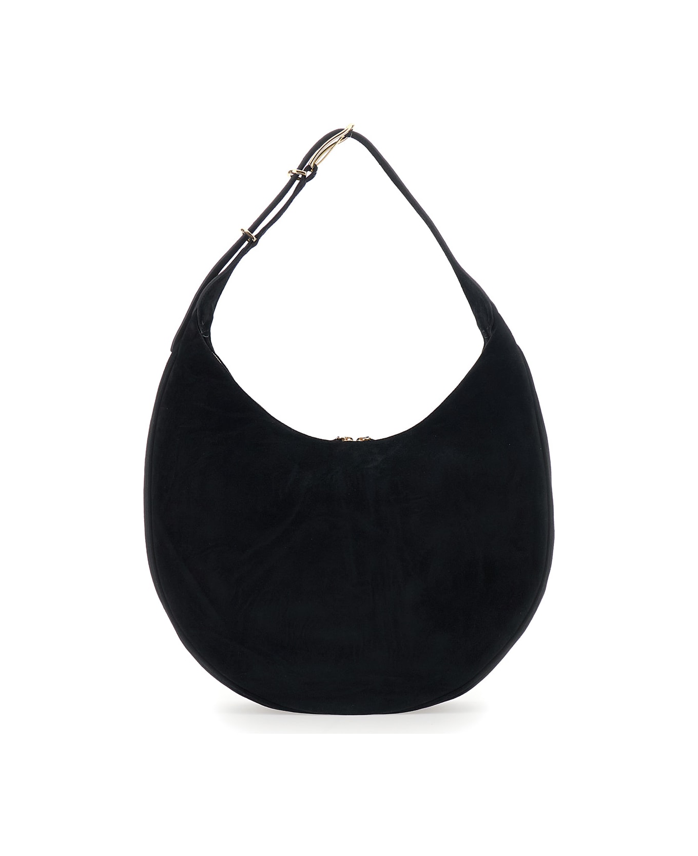 Little Liffner Black Shoulder Bag With Top Handle In Suede Woman - Black