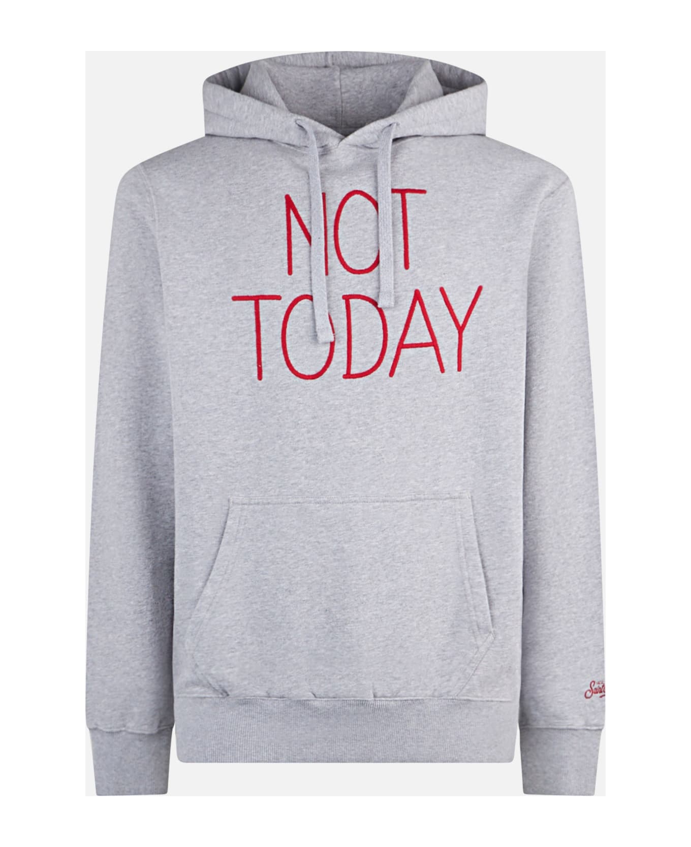 MC2 Saint Barth Man Grey Hoodie With Not Today Embroidery - GREY