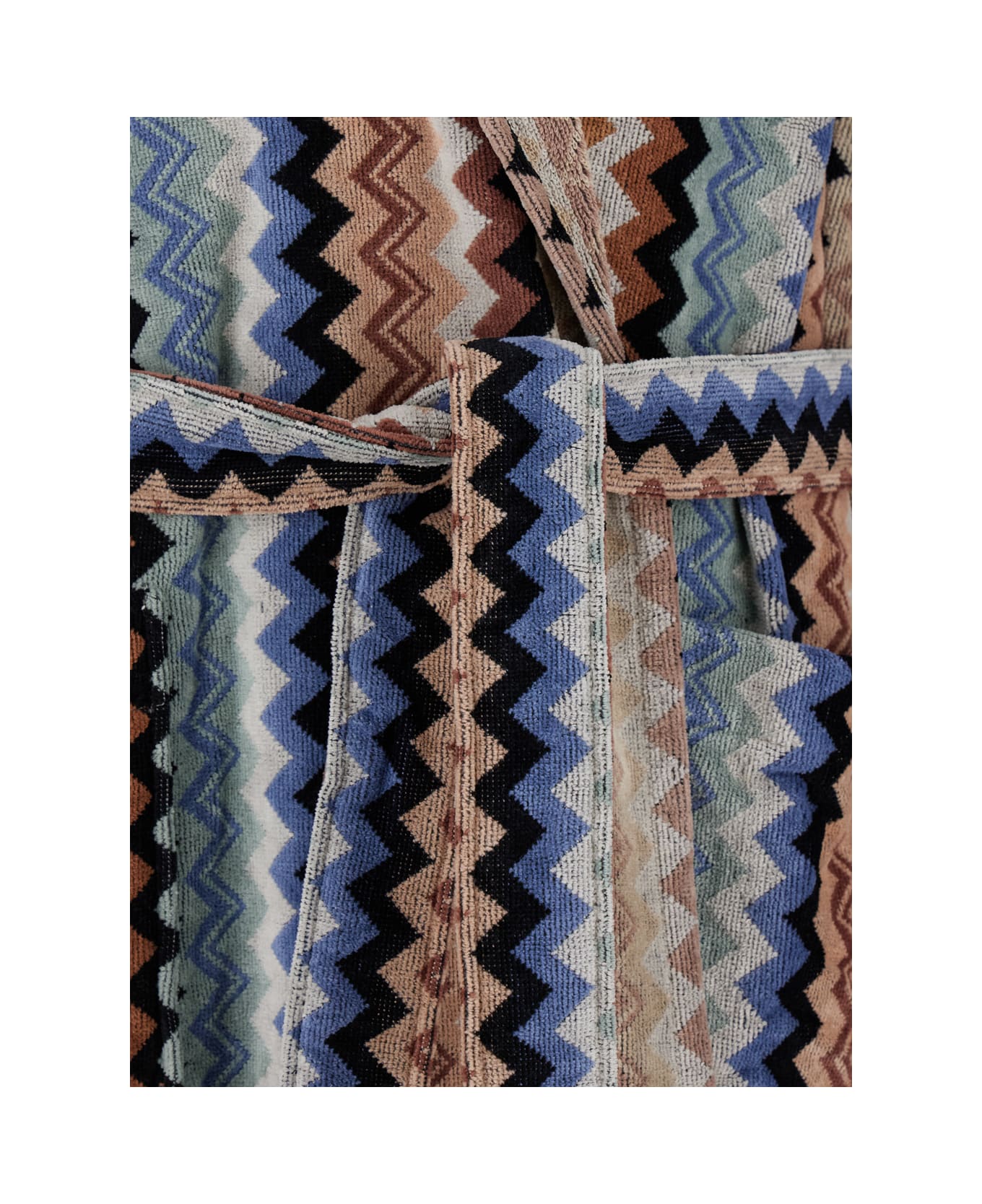 Missoni 'adam' Multicolor Bathrobe With Zig Zag Motif In Cotton - Multicolor