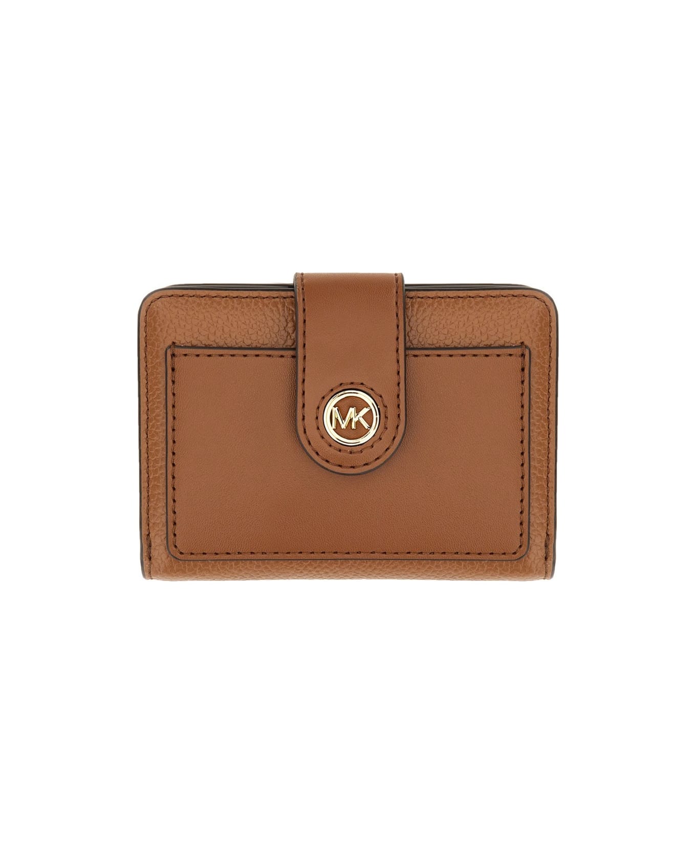 Michael Kors Compact Wallet With Logo - LUGGAGE