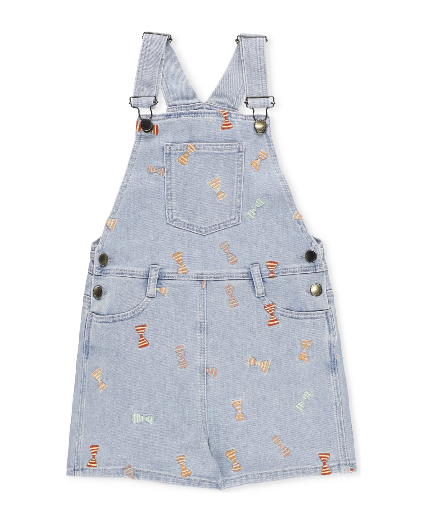 Stella McCartney Denim Dungarees With Embroidery - Light Blue