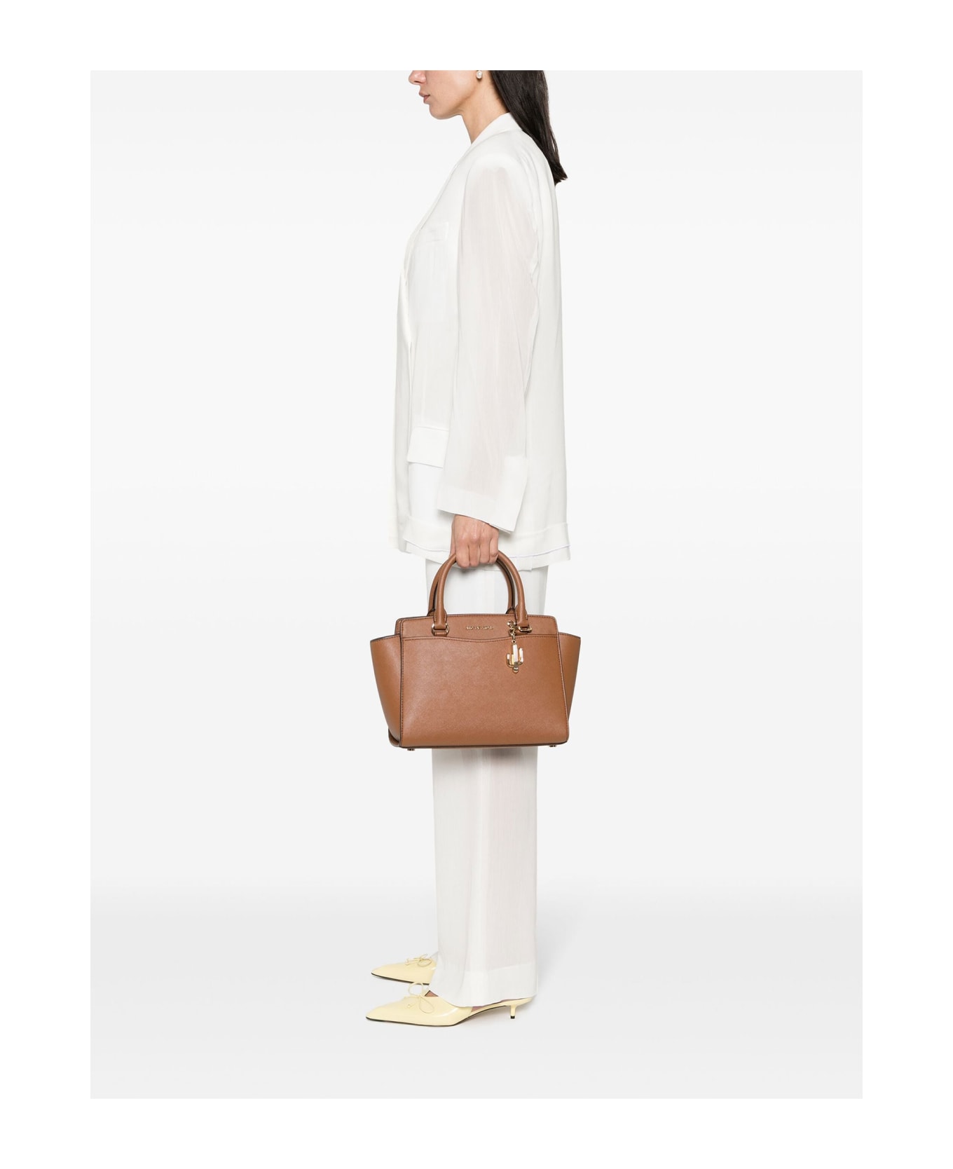 Michael Kors Saffiano Effect Handbag With Shoulder Strap - LUGGAGE トートバッグ