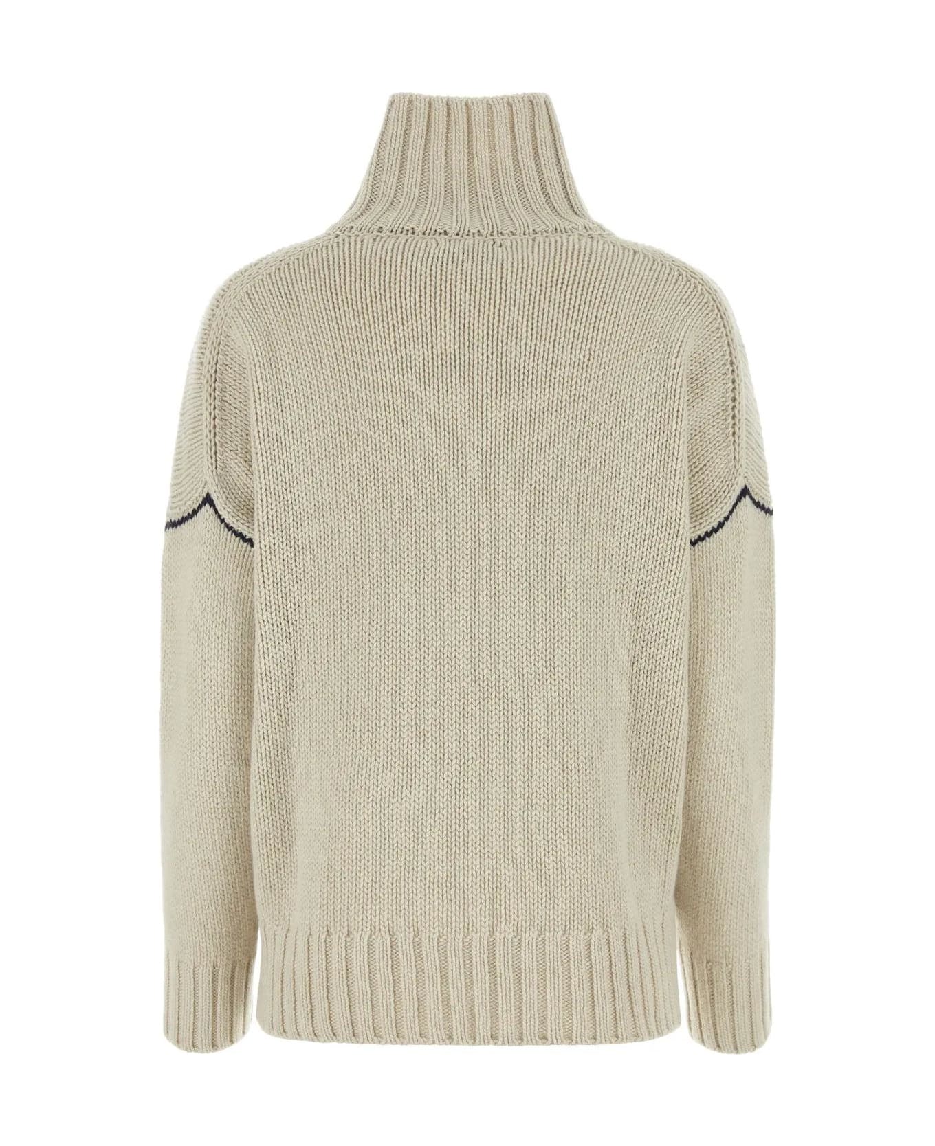 Woolrich Sand Wool Sweater - MILKYCREAM