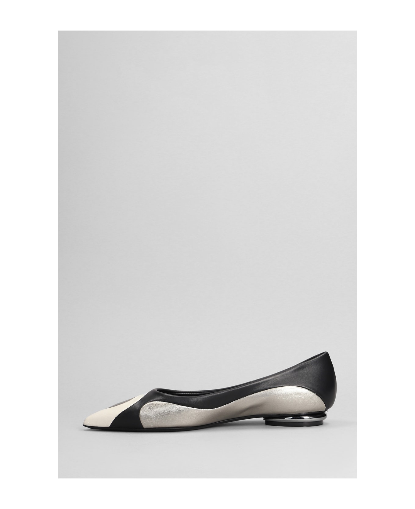 Marc Ellis Ballet Flats In White Suede And Leather - white