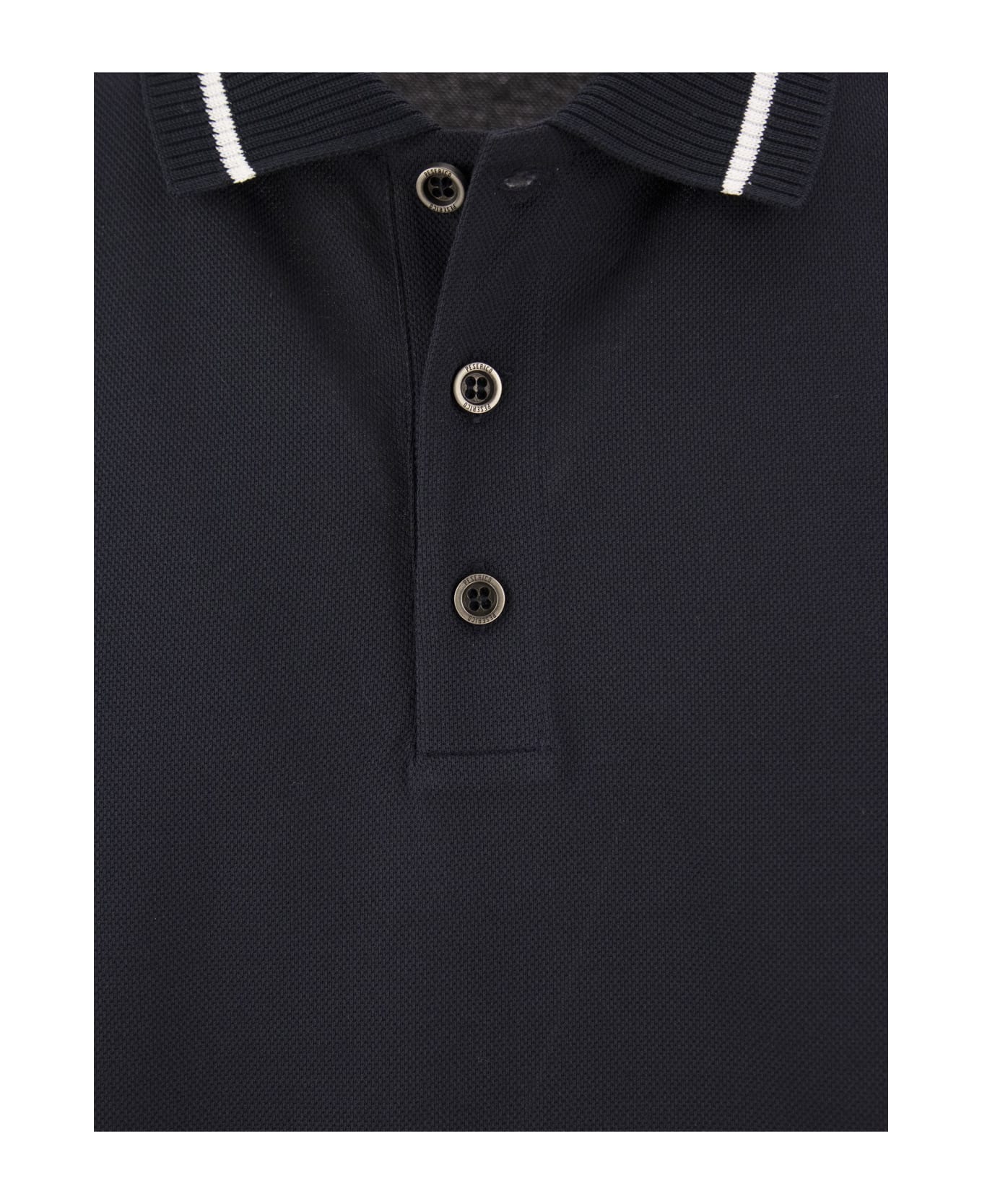 Peserico Cotton Piqué Polo Shirt - Blue ポロシャツ