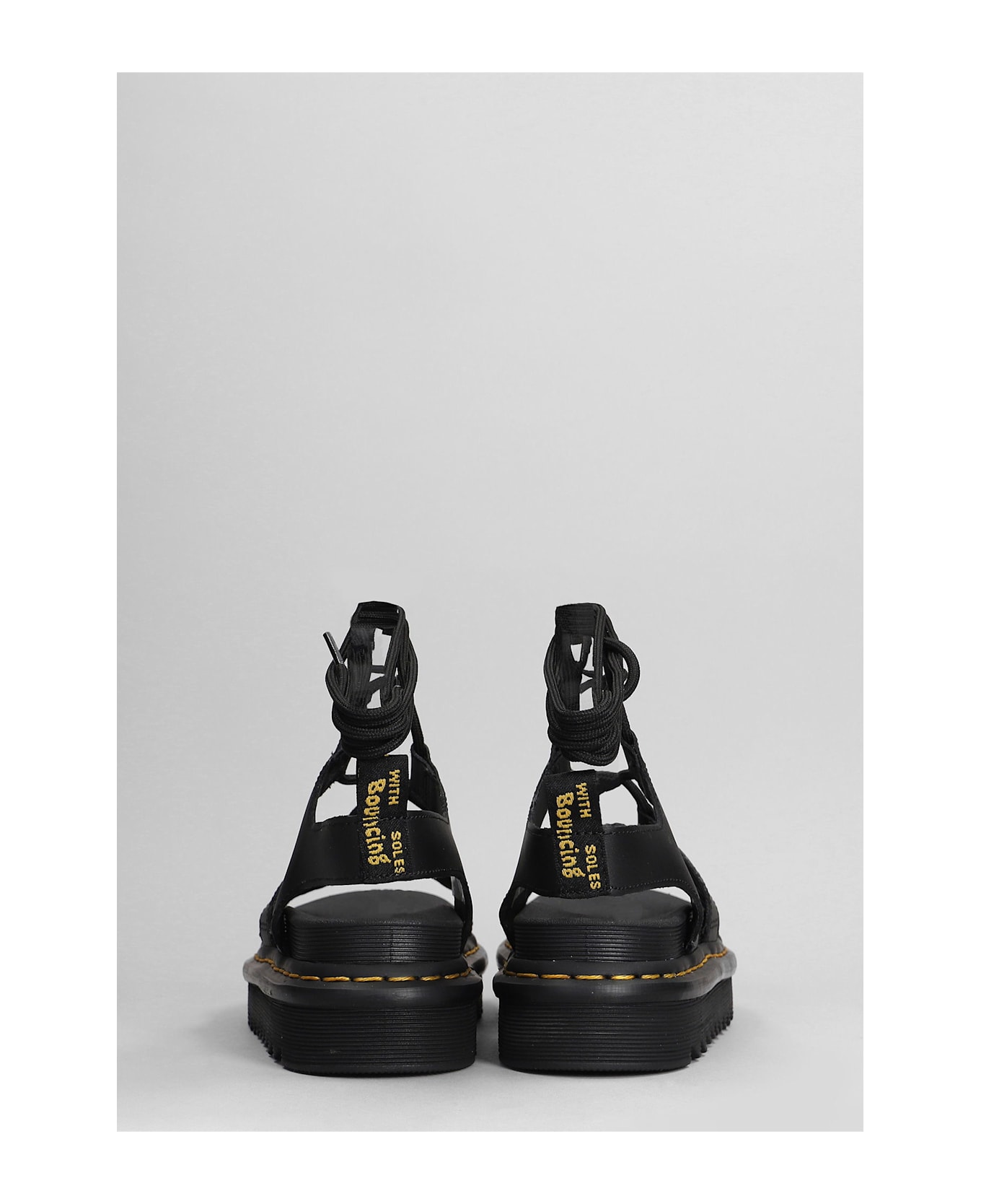 Dr. Martens Nartilla Sandals In Black Leather - black