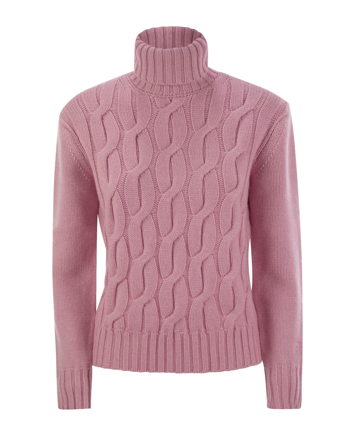 MC2 Saint Barth Giverny - Cable-knit Turtleneck Jumper - Pink ニットウェア