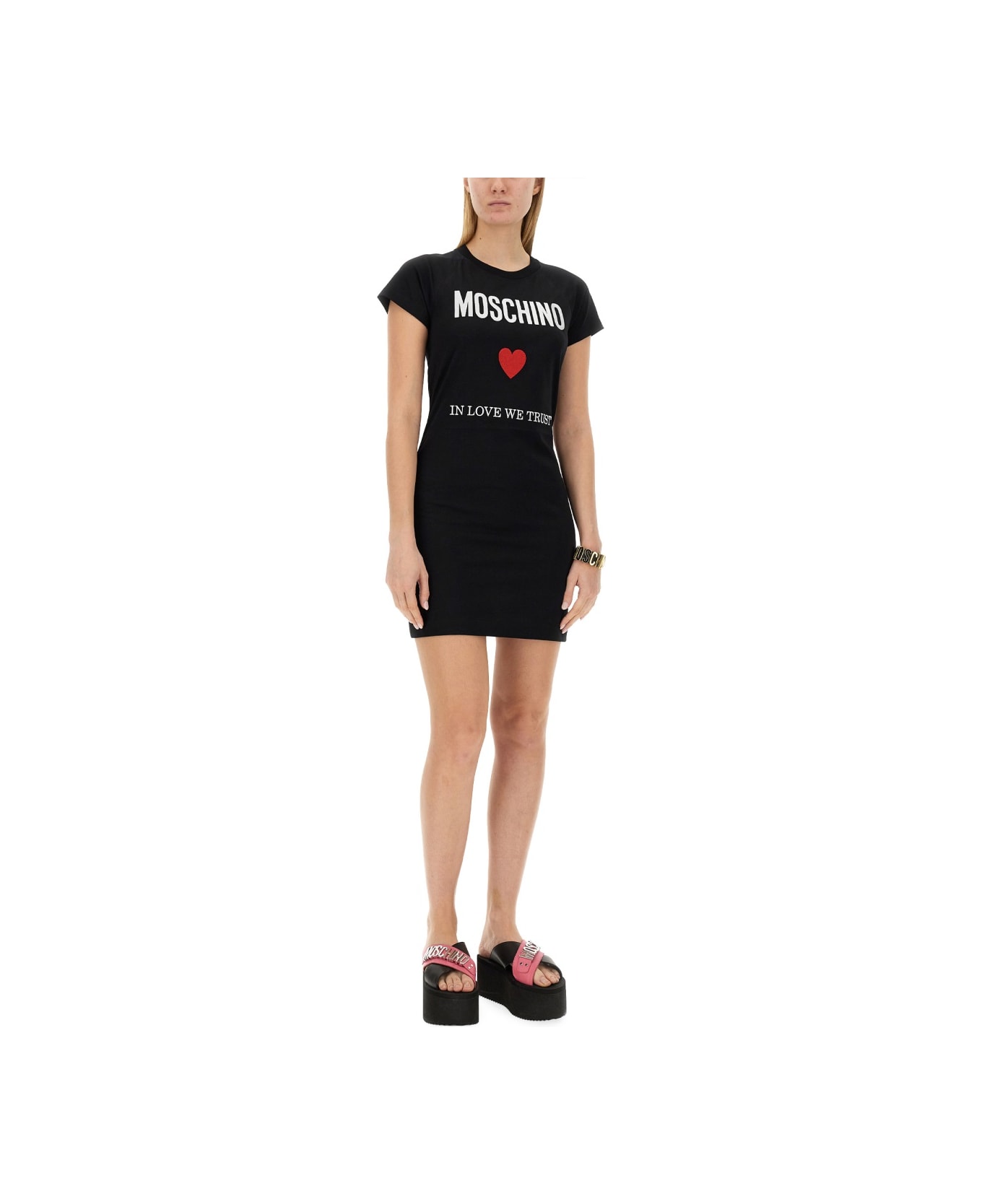 Moschino Dress With Logo - BLACK ワンピース＆ドレス