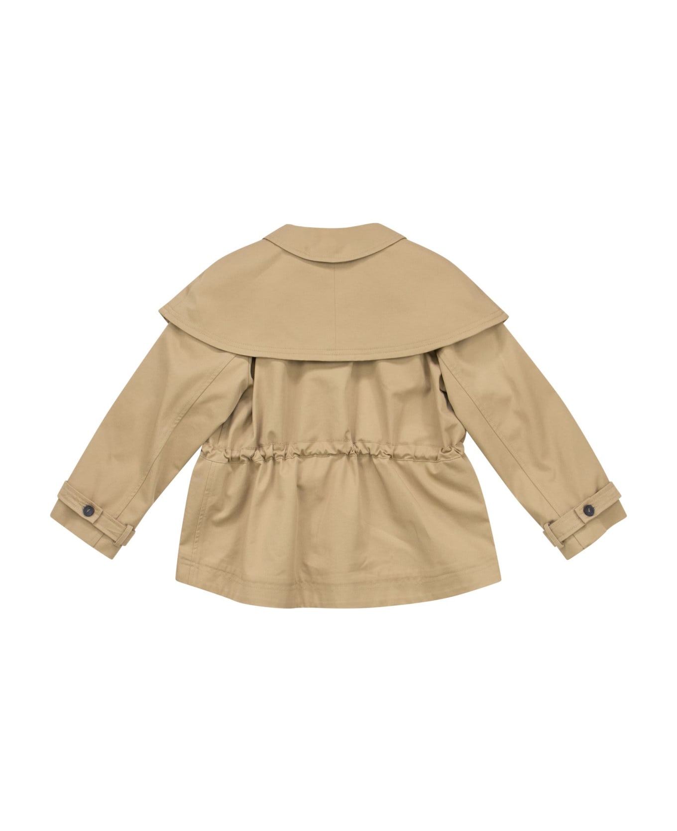 Il Gufo Cotton Trench Coat With Drawstring - Beige