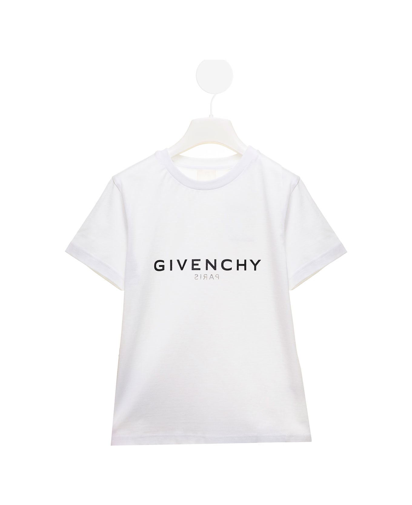 Givenchy Logo Printed White Cotton T-shirt Boy Givenchy Kids - White Tシャツ＆ポロシャツ
