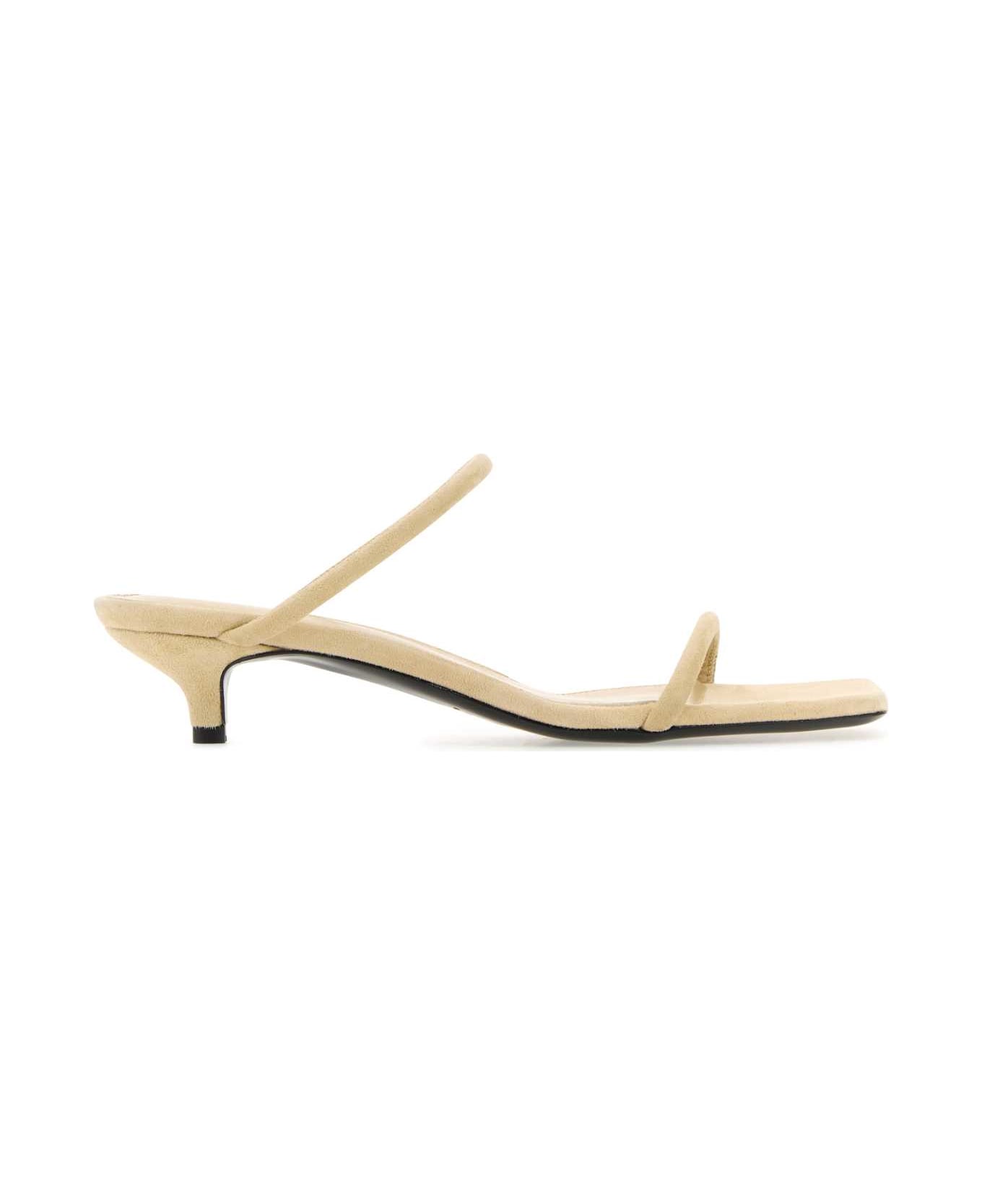 Totême Sand Suede The Minimalist Mules - ECRU