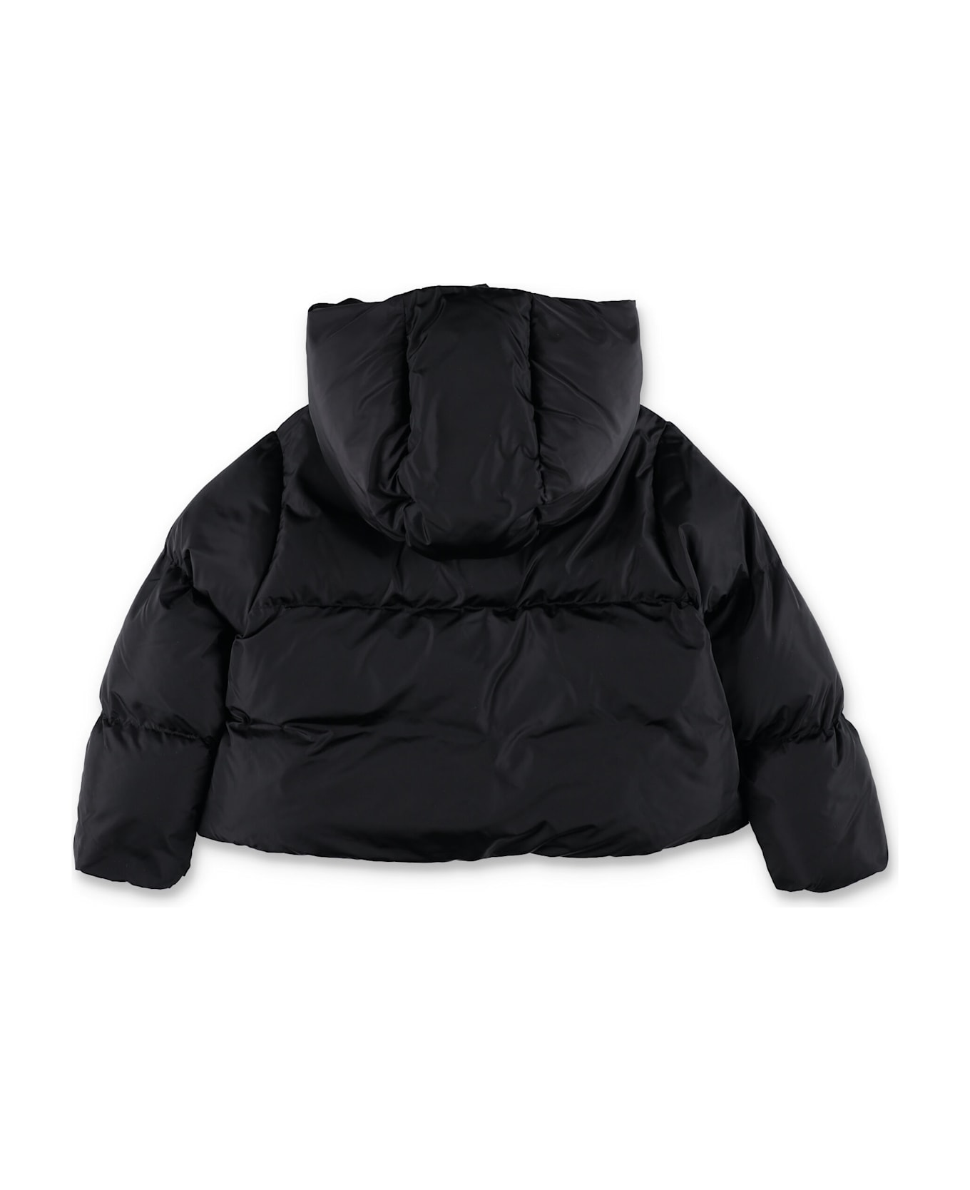 MM6 Maison Margiela Kid Black Puffer Jacket With High Collar - BLACK