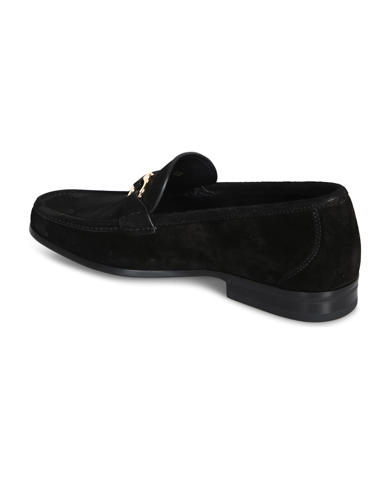 Ferragamo Grandioso Black Suede Loafer - Black