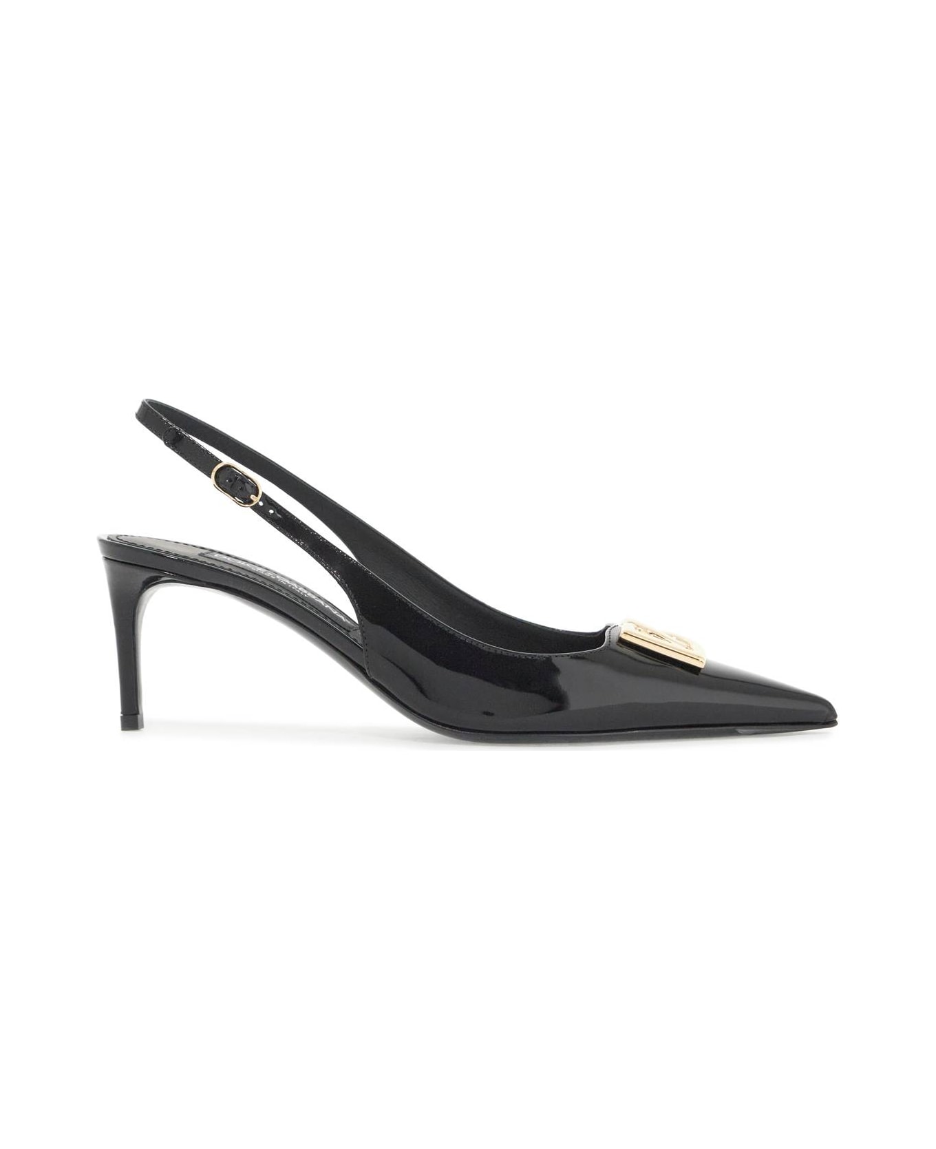 Dolce & Gabbana Glossy Leather Slingback Dã© - NERO