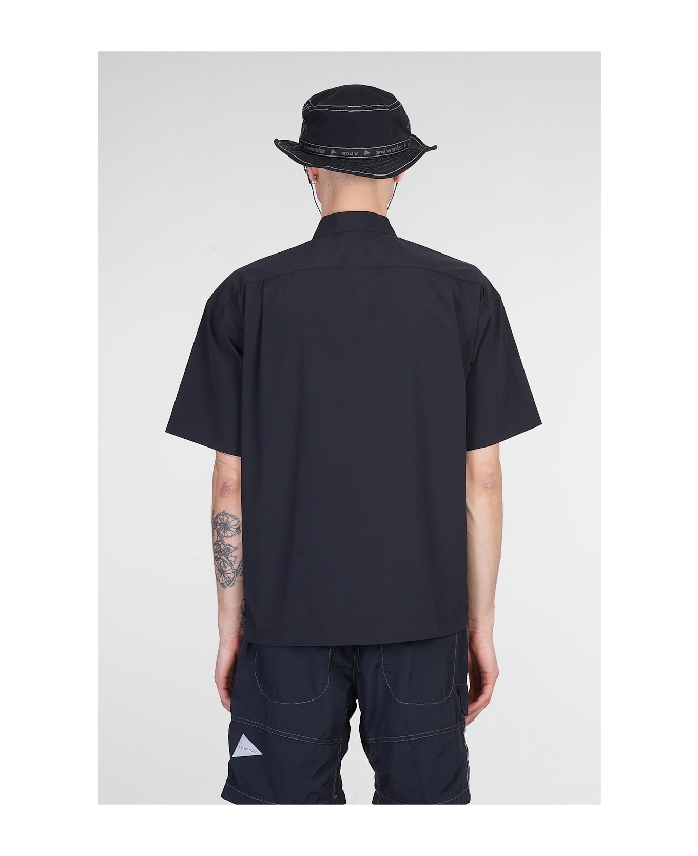 And Wander Shirt In Black Polyester - black