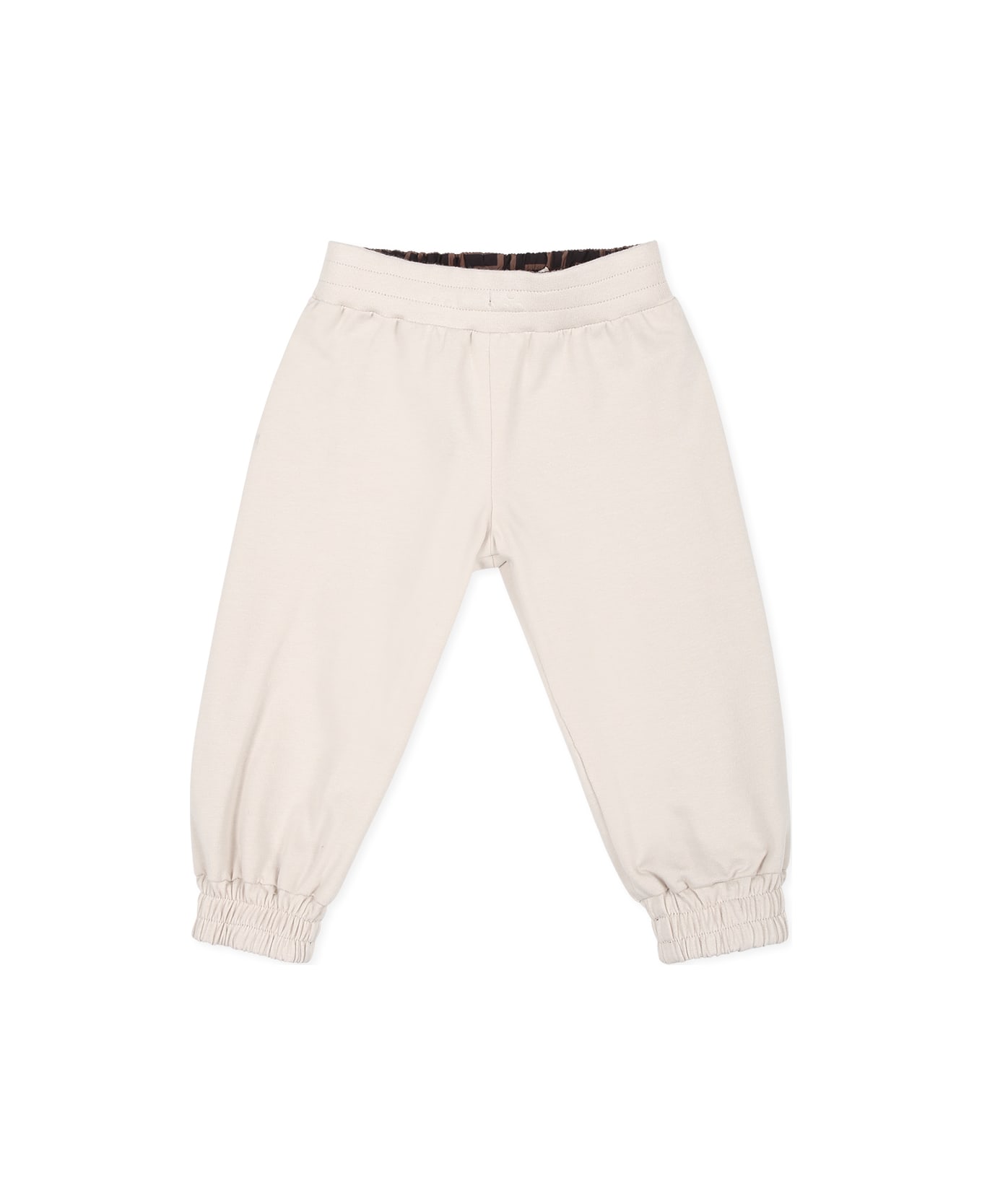 Fendi Beige Trousers For Bbay Boy With Ff - Beige