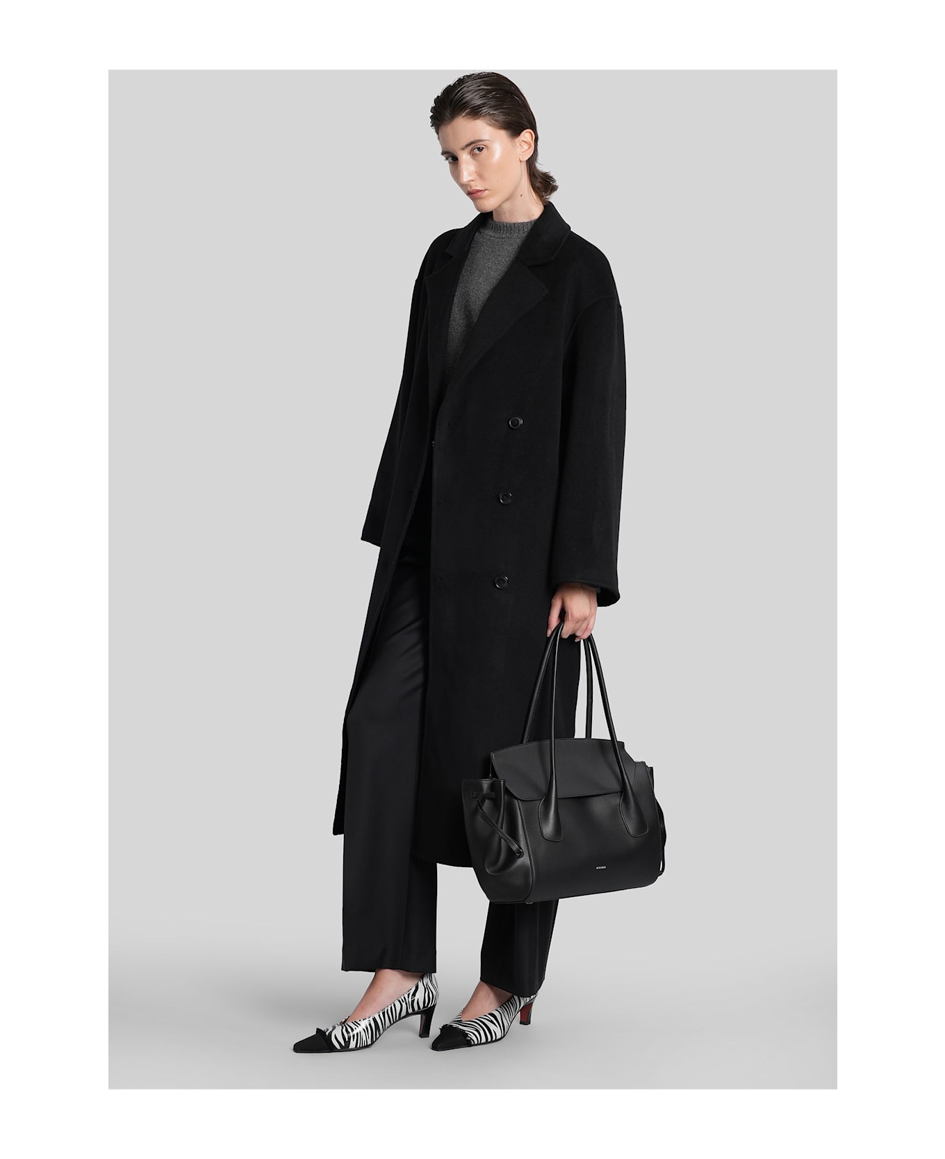 Loulou Studio Borneo Lds In Black Wool - black