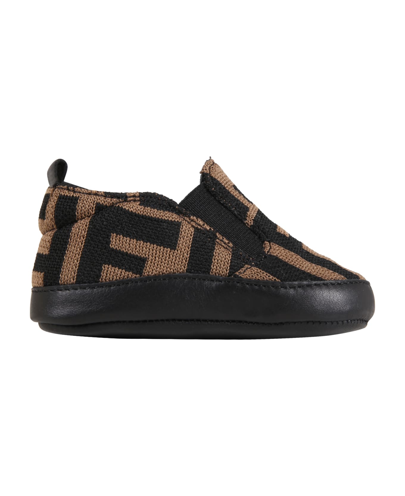 Fendi Brown Sneakers For Babykids With Double Ff - Brown