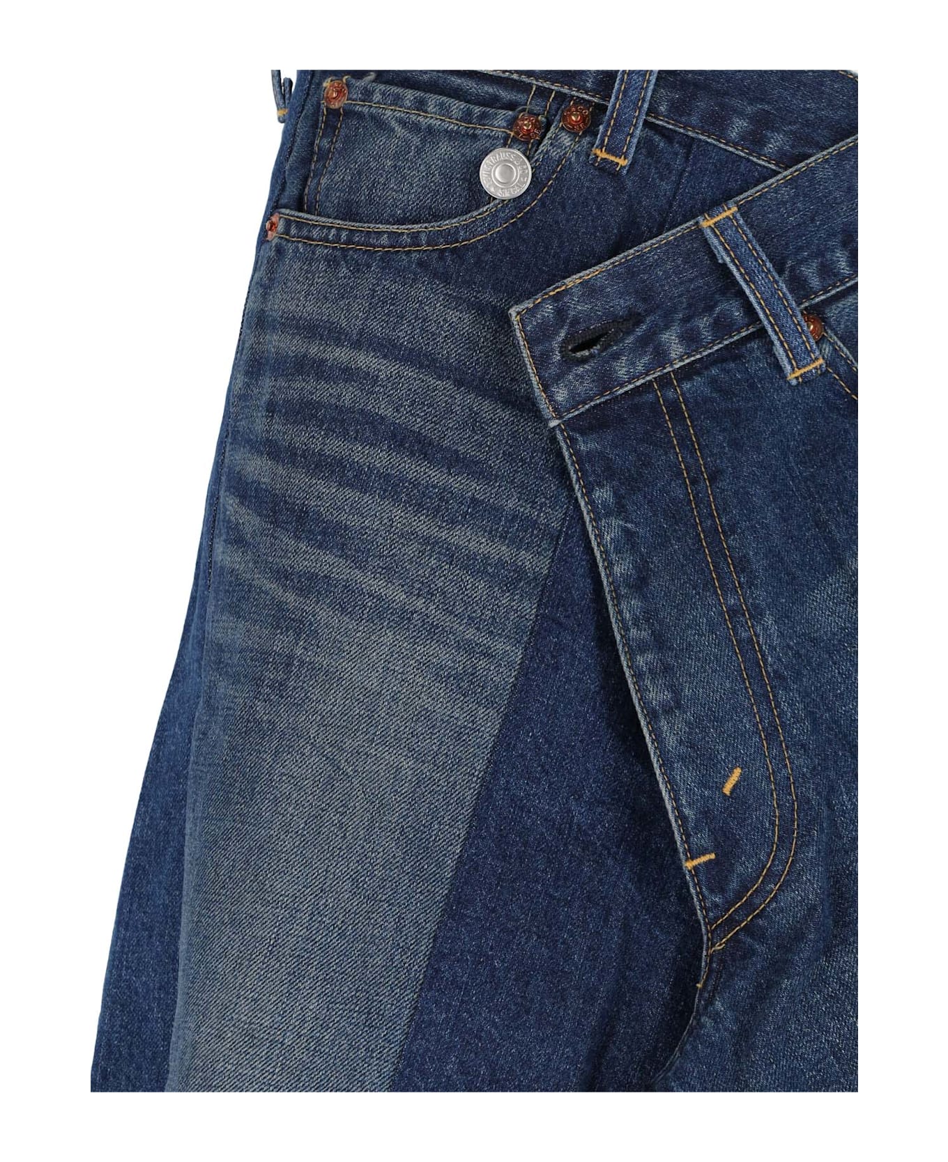 Junya Watanabe X Levi
s Strauss Denim Logo Midi Skirt - Blue