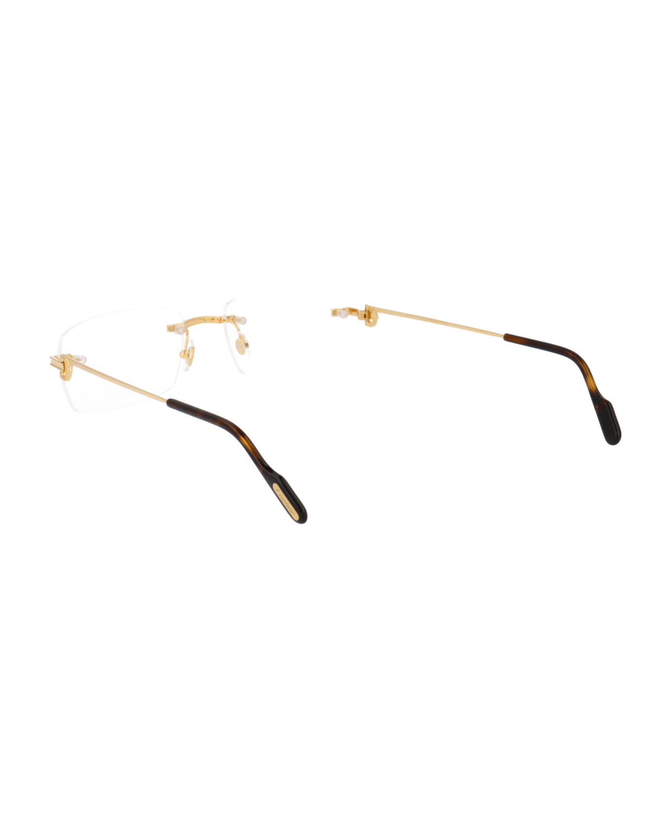 Cartier Eyewear Ct0259o Glasses - 002 GOLD GOLD TRANSPARENT
