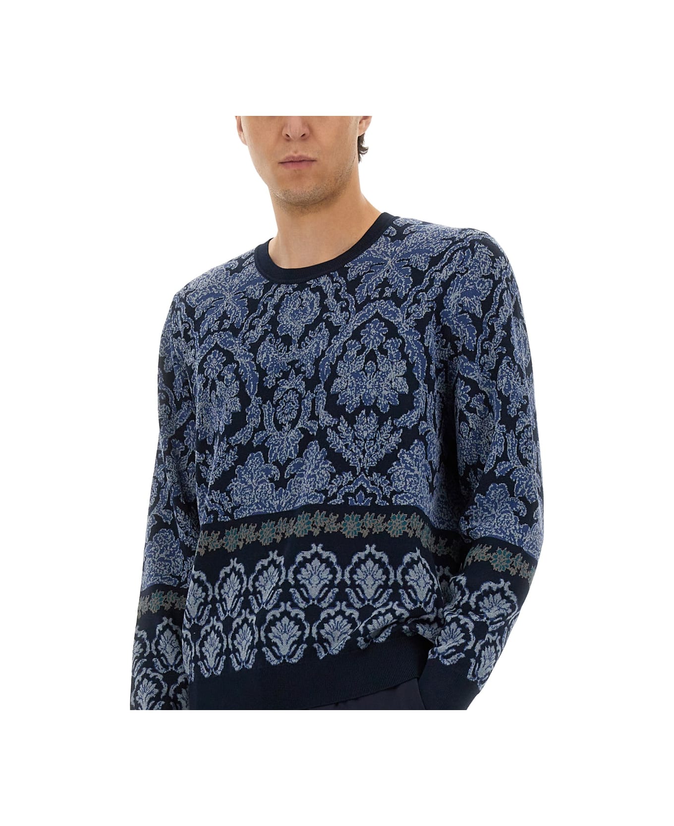 Etro Cotton Jacquard Knit - BLUE