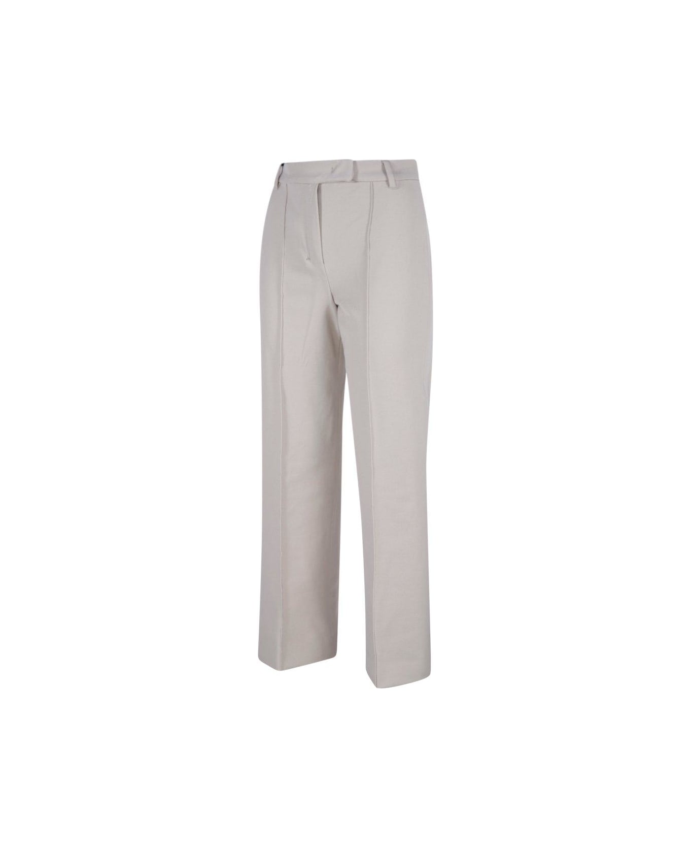 
S Max Mara High Waist Straight Leg Pants - Beige