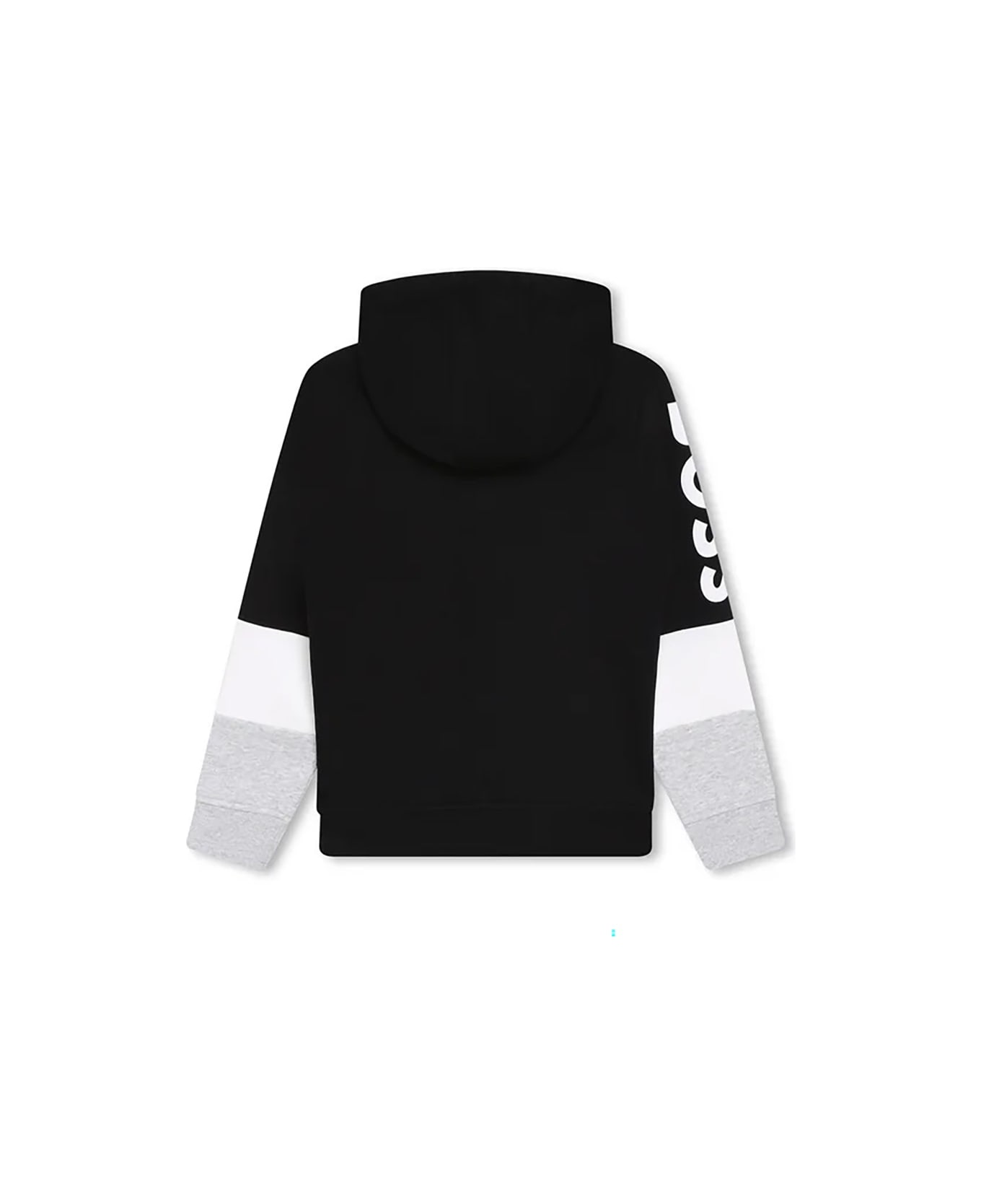 Hugo Boss Sweatshirt Zipper And Hood Sleeve Logo - BLACK
