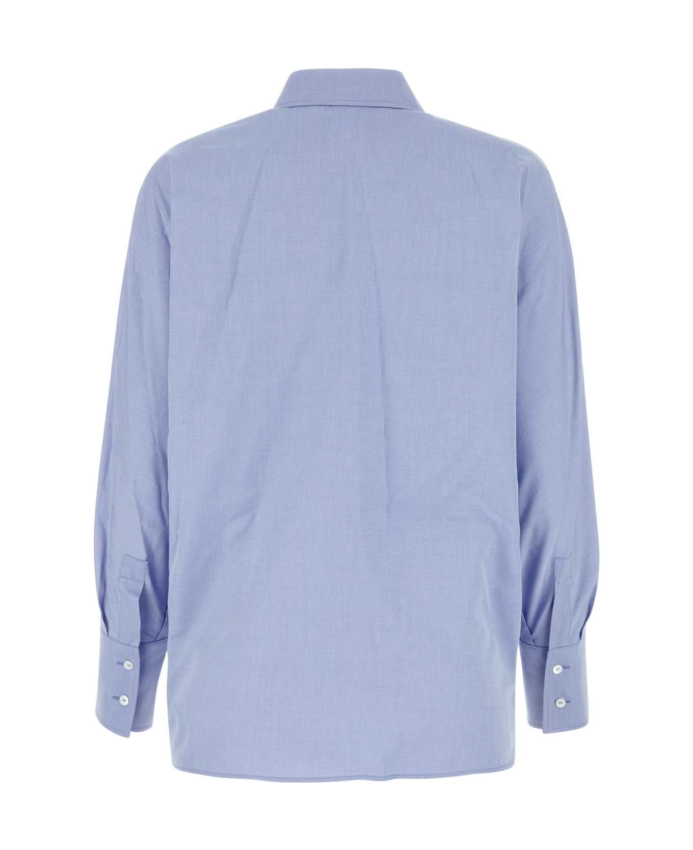 Max Mara Studio Light-blue Cotton Garenna Shirt - AZZURRO