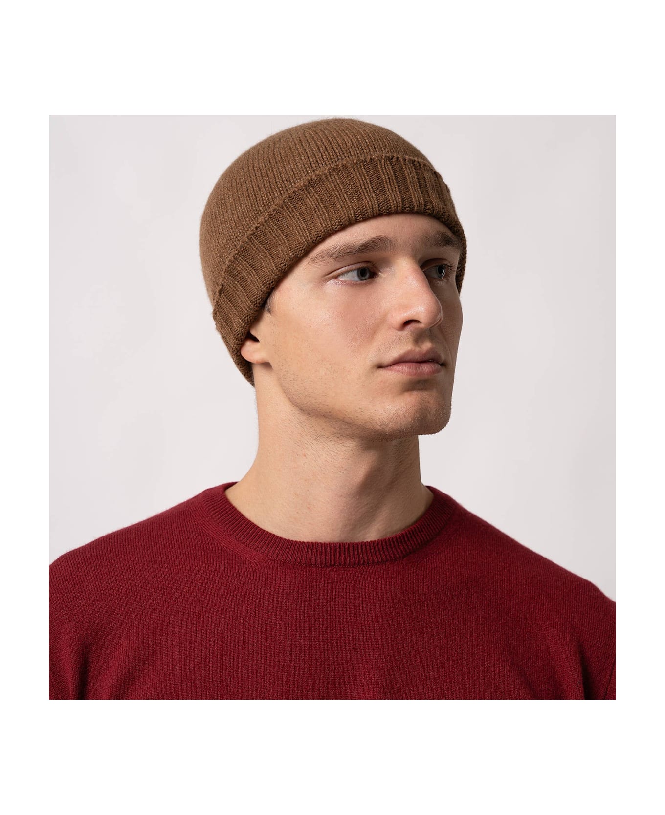 Larusmiani Cashmere Beanie Mount Baker Hat - Brown