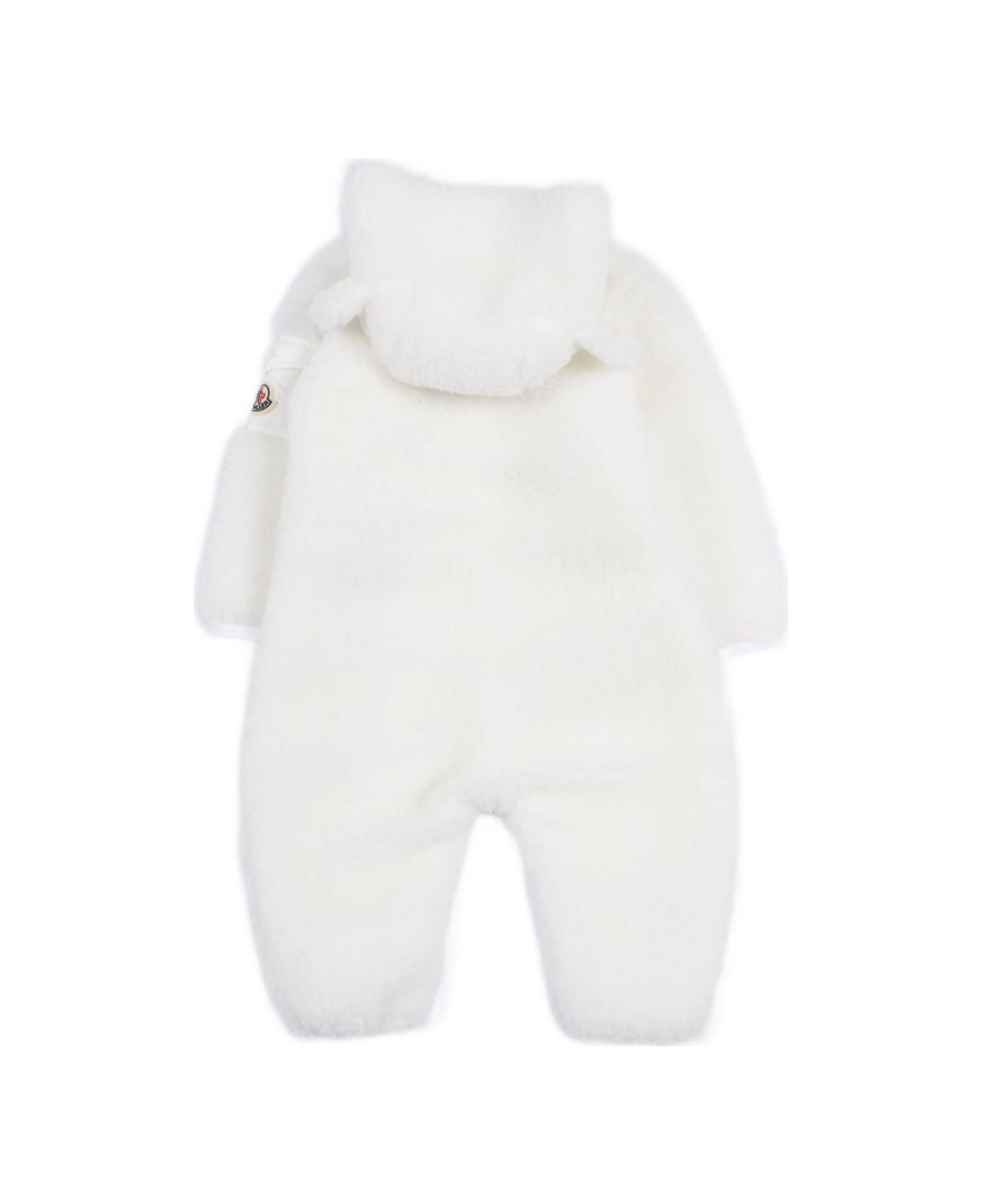 Moncler Enfant Hooded Onesie - White
