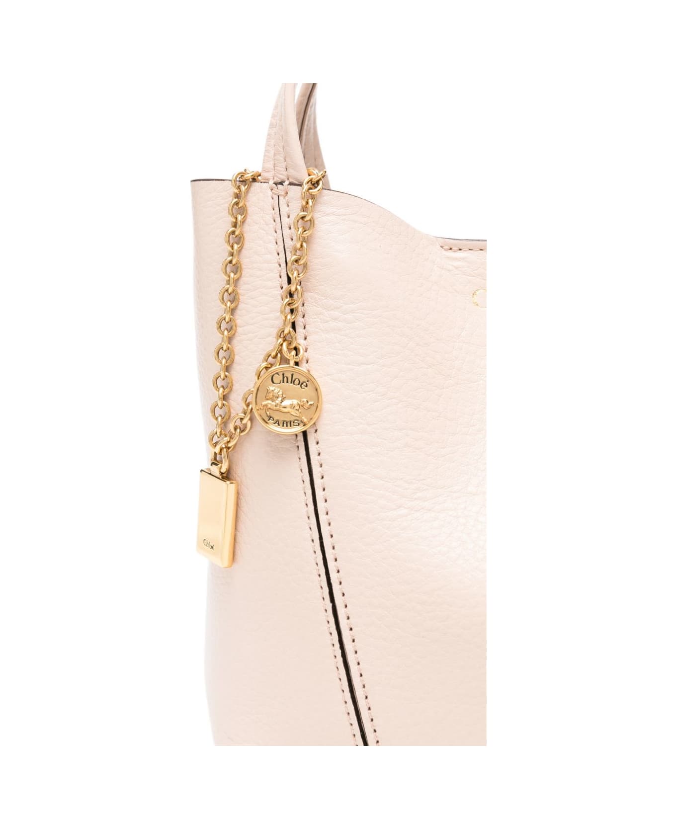 Chloé Spin Small Leather Tote - Pink