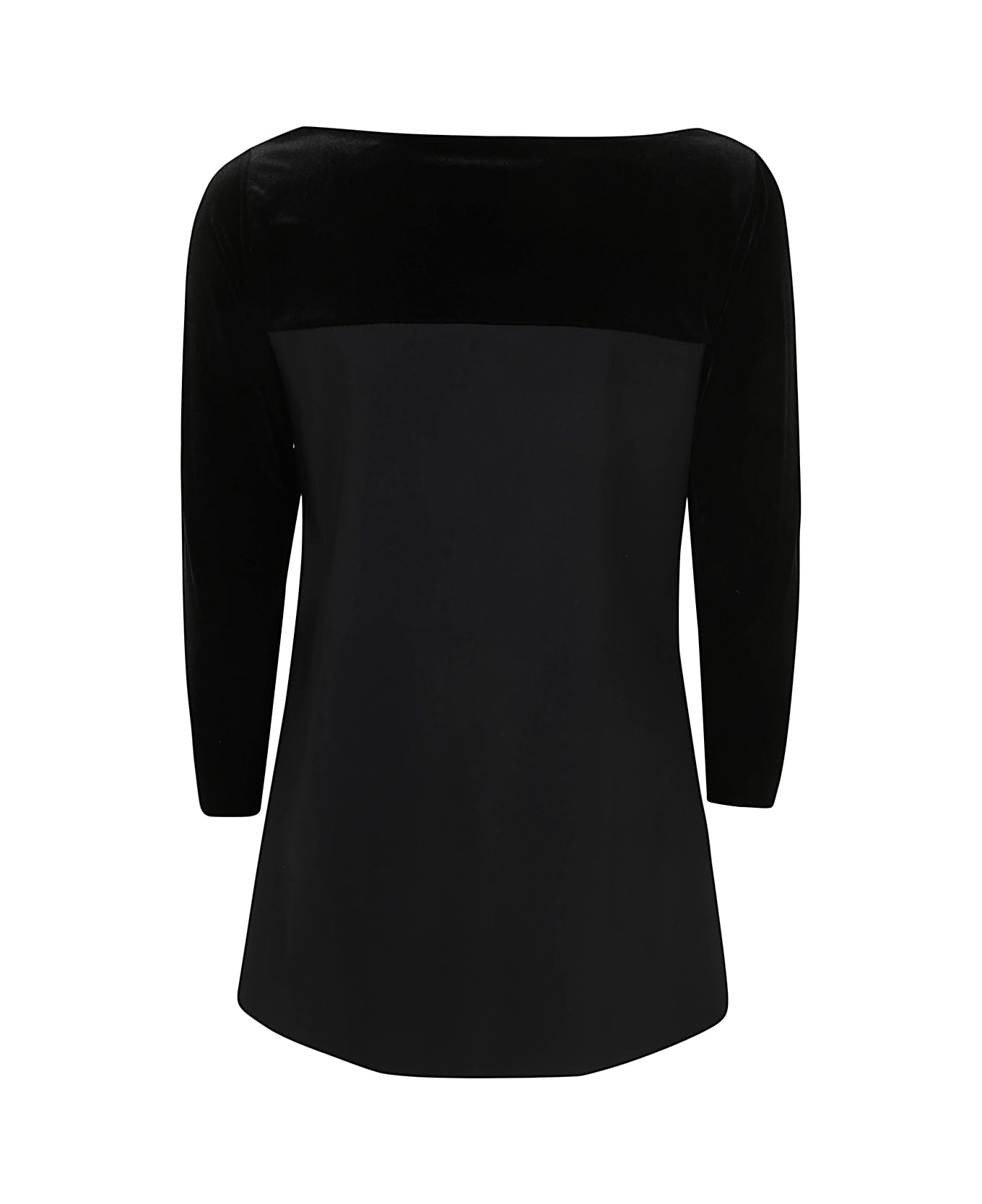 La Petit Robe Di Chiara Boni Danzi Velvet Top Jersey - Black