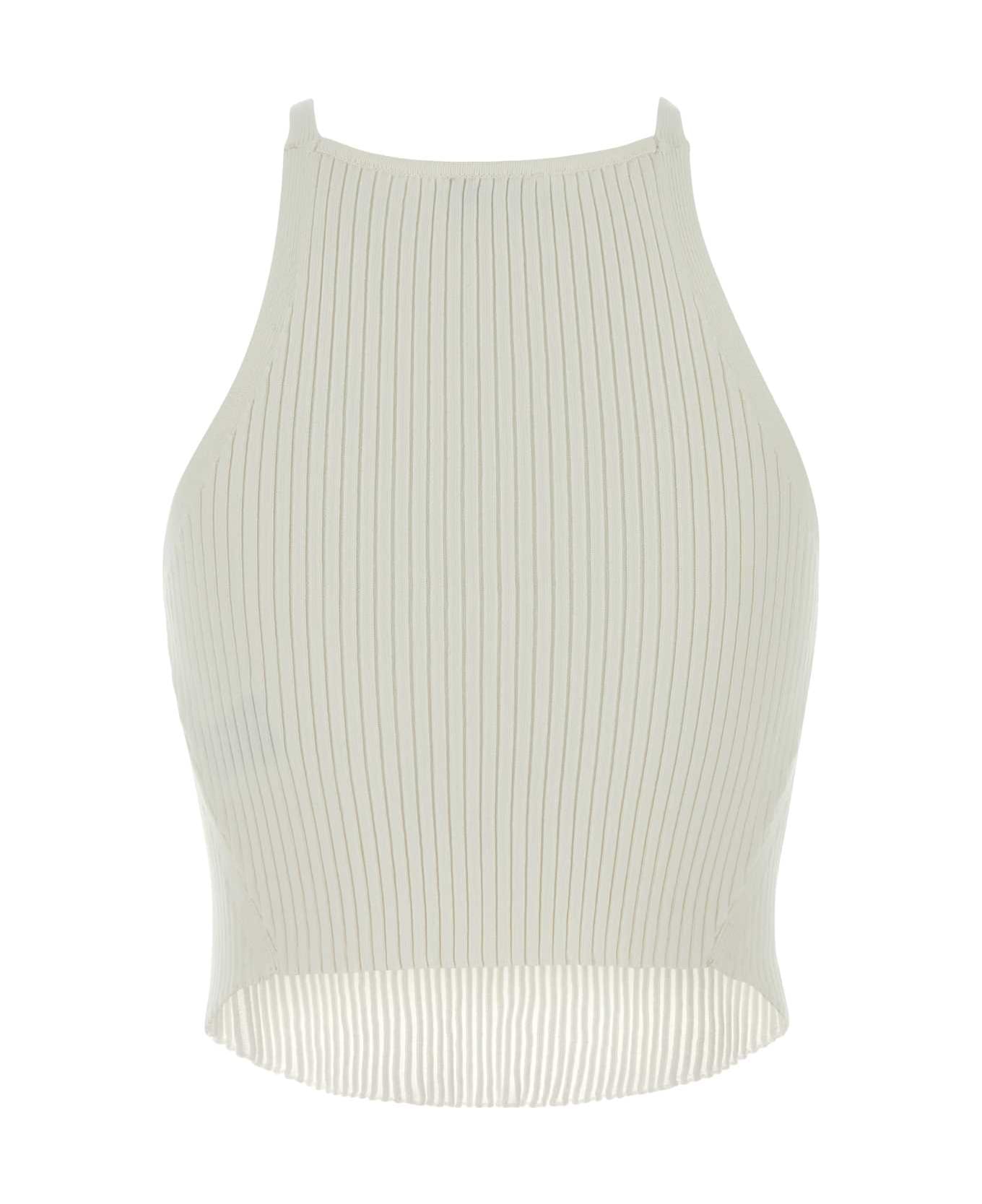 Courrèges White Viscose Blend Tank Top - HERITAGEWHITE