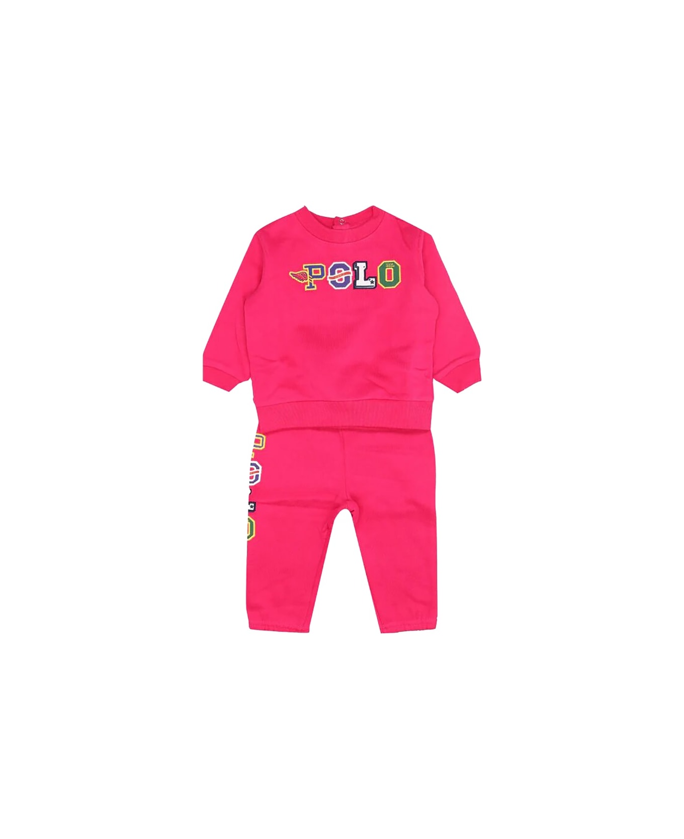 Polo Ralph Lauren Crewneck Sweatshirt+pants - FUCHSIA