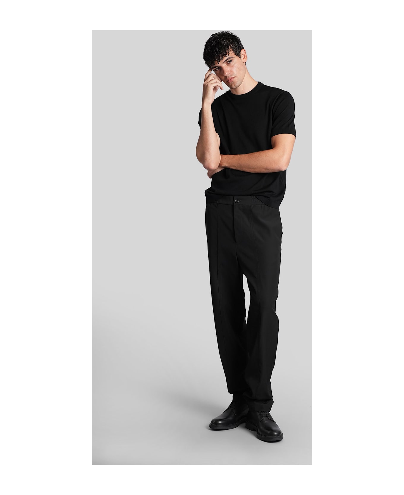 Emporio Armani T-shirt In Black Wool - black