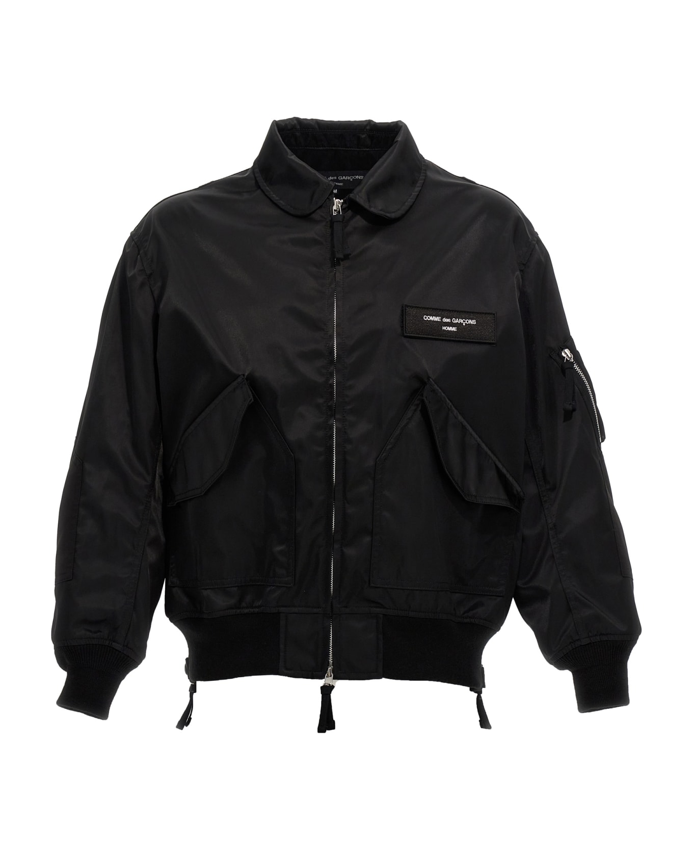 Comme des Garçons Homme Logo Patch Bomber Jacket - Black  