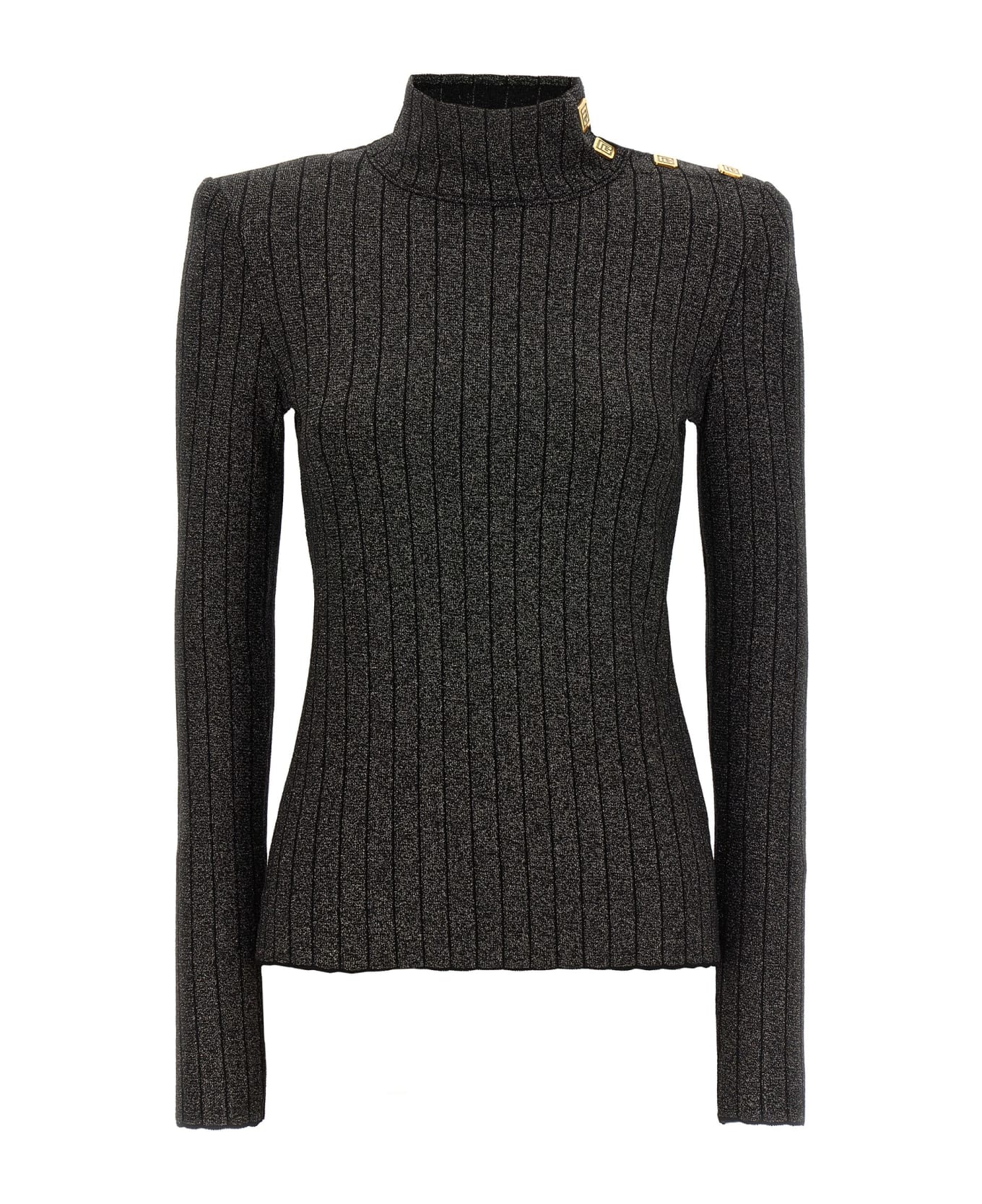 Balmain Lurex Sweater - Black ニットウェア