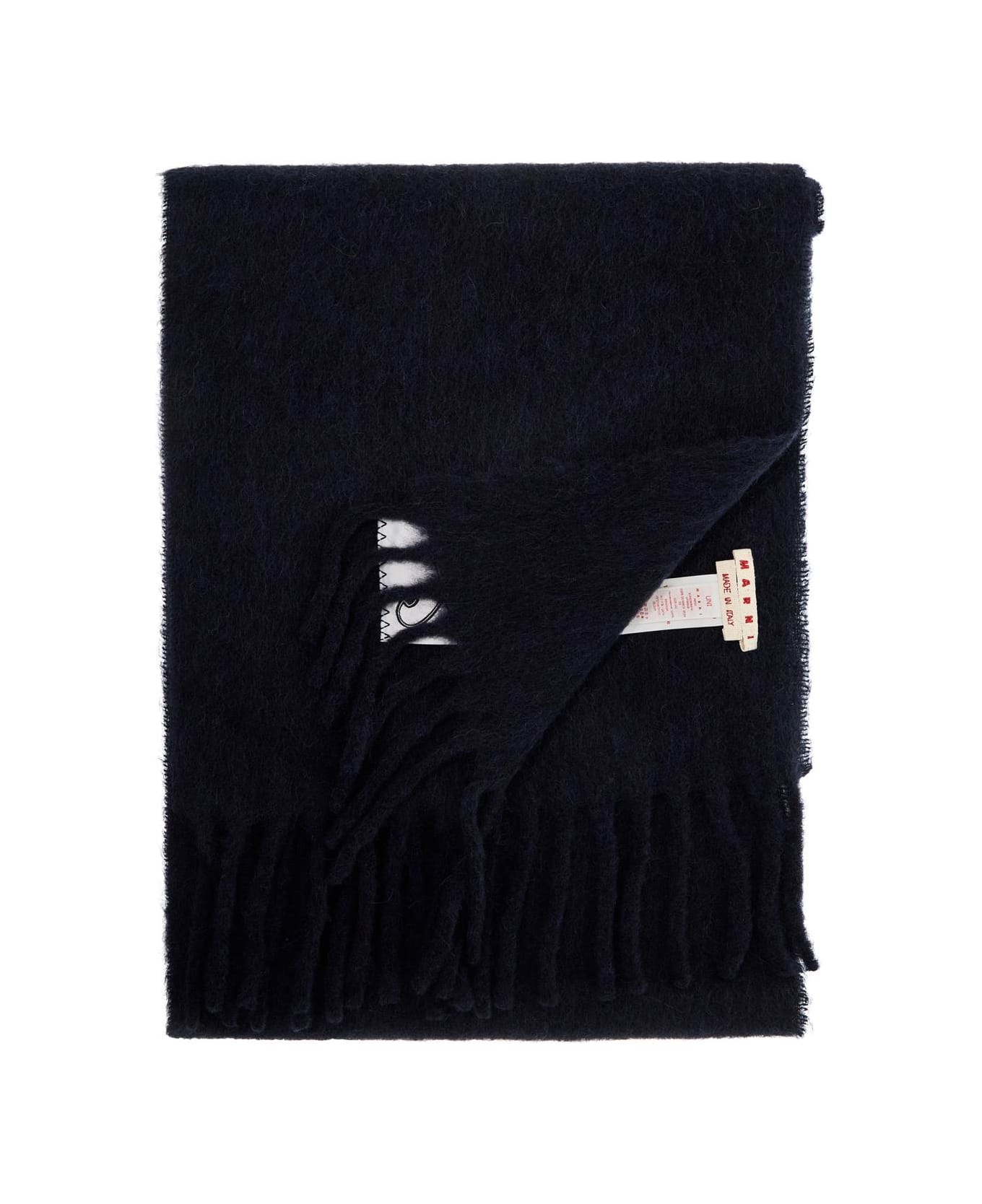 Marni Midnight Blue Alpaca Blend Scarf - BLUBLACK