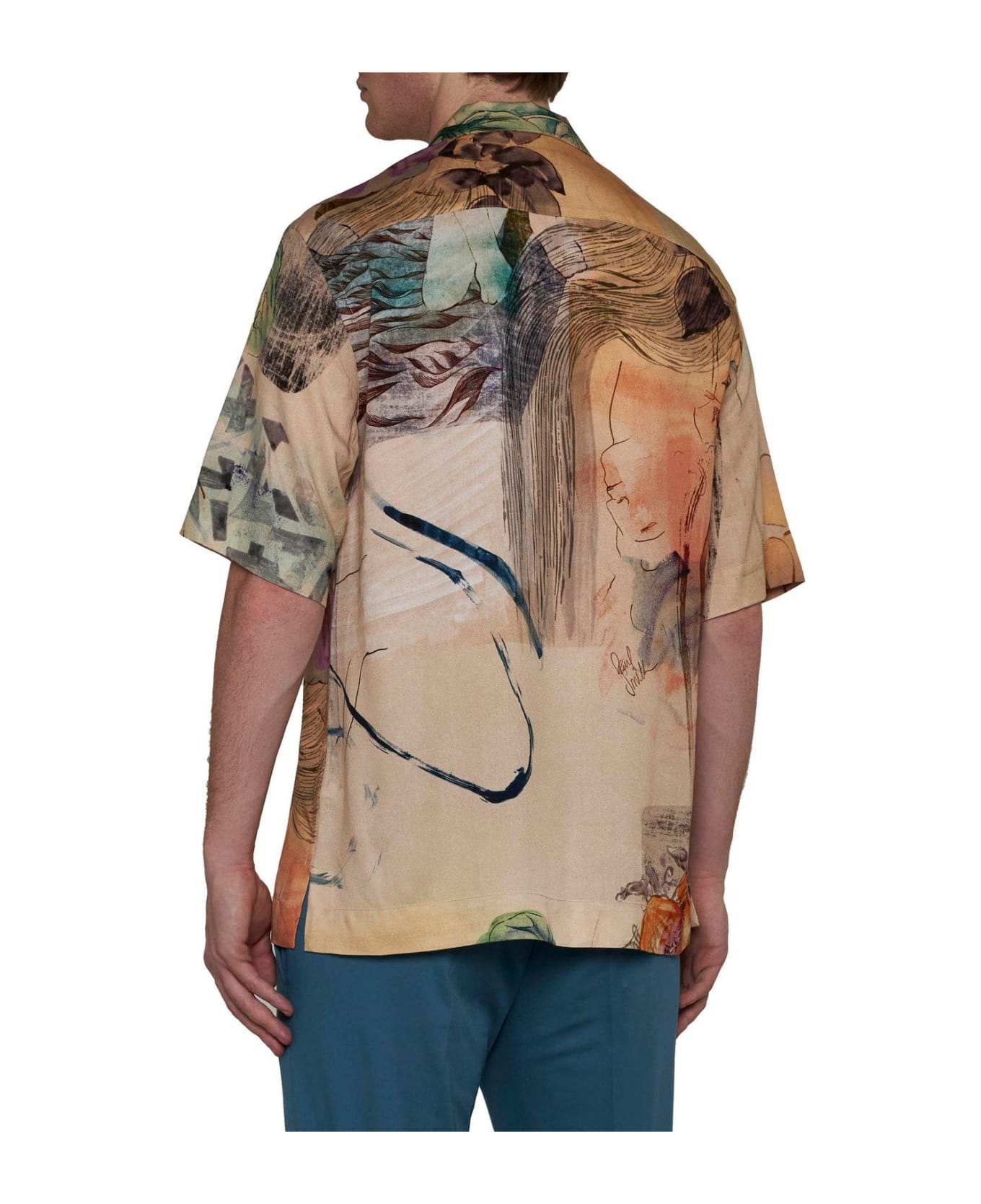 Paul Smith Graphic Printed Short-sleeved Shirt - BEIGE