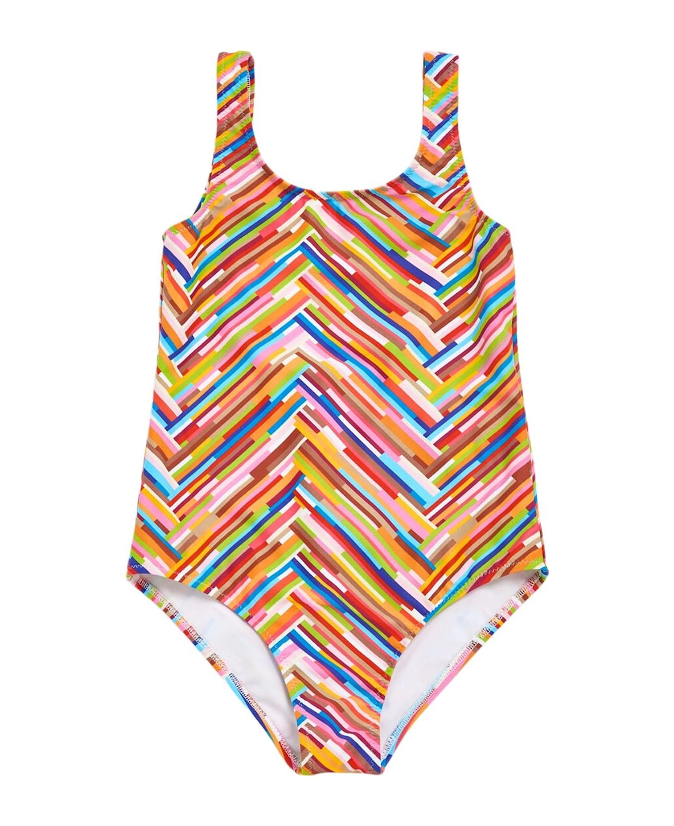 Missoni Kids Multicolor Swimsuit For Girl With Motif Chevron - Multicolor