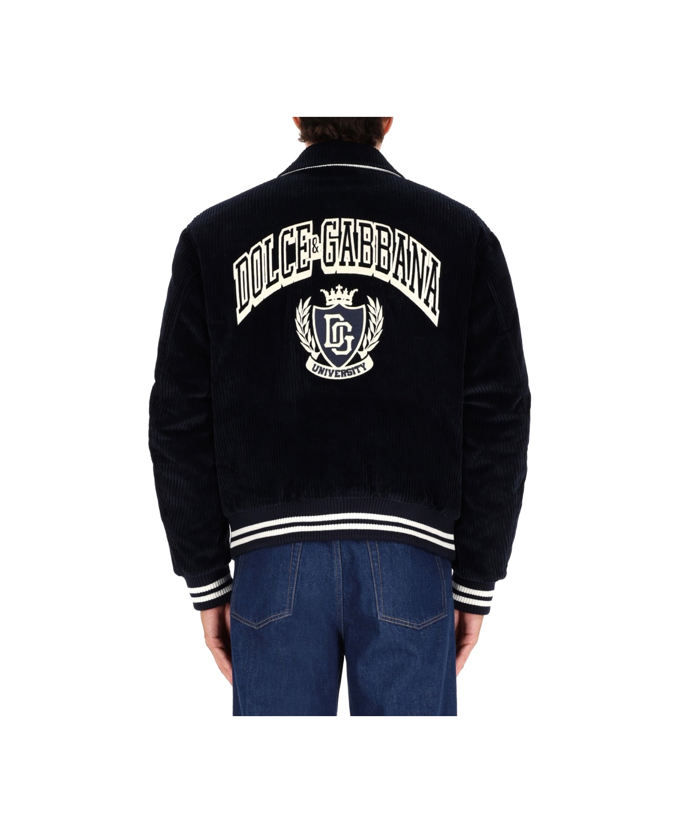 Dolce 
Gabbana Corduroy Bomber Jacket - BLUE