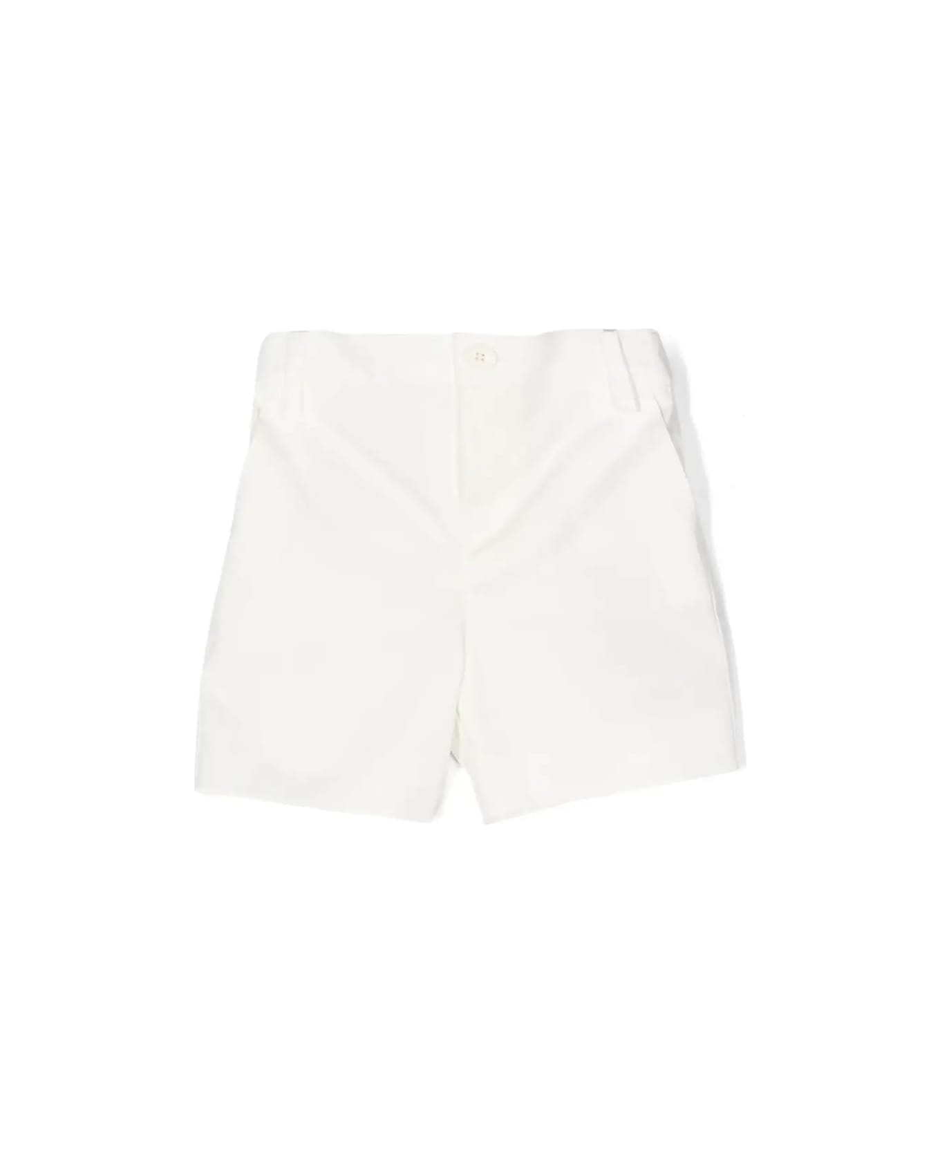 Etro White Twill Shorts With Embroidery - White