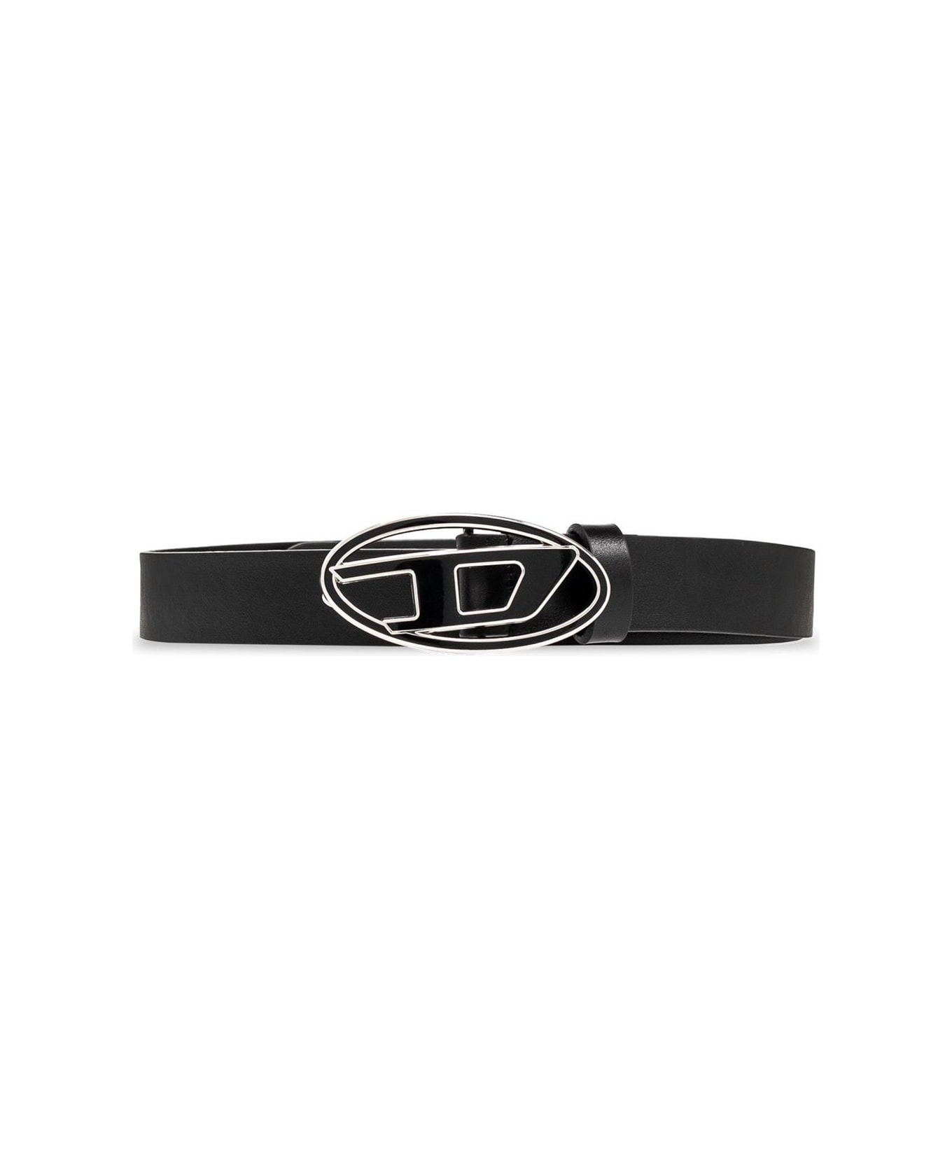 Diesel B-1dr 25 Logo Buckled Belt - BLACK