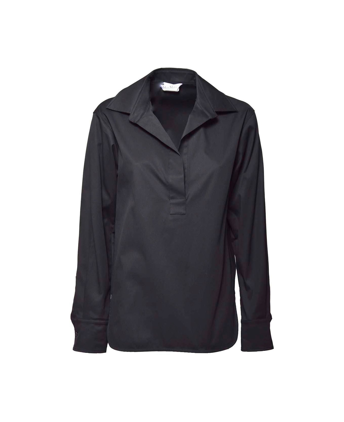 Max Mara V-neck Long-sleeved Shirt - Nero