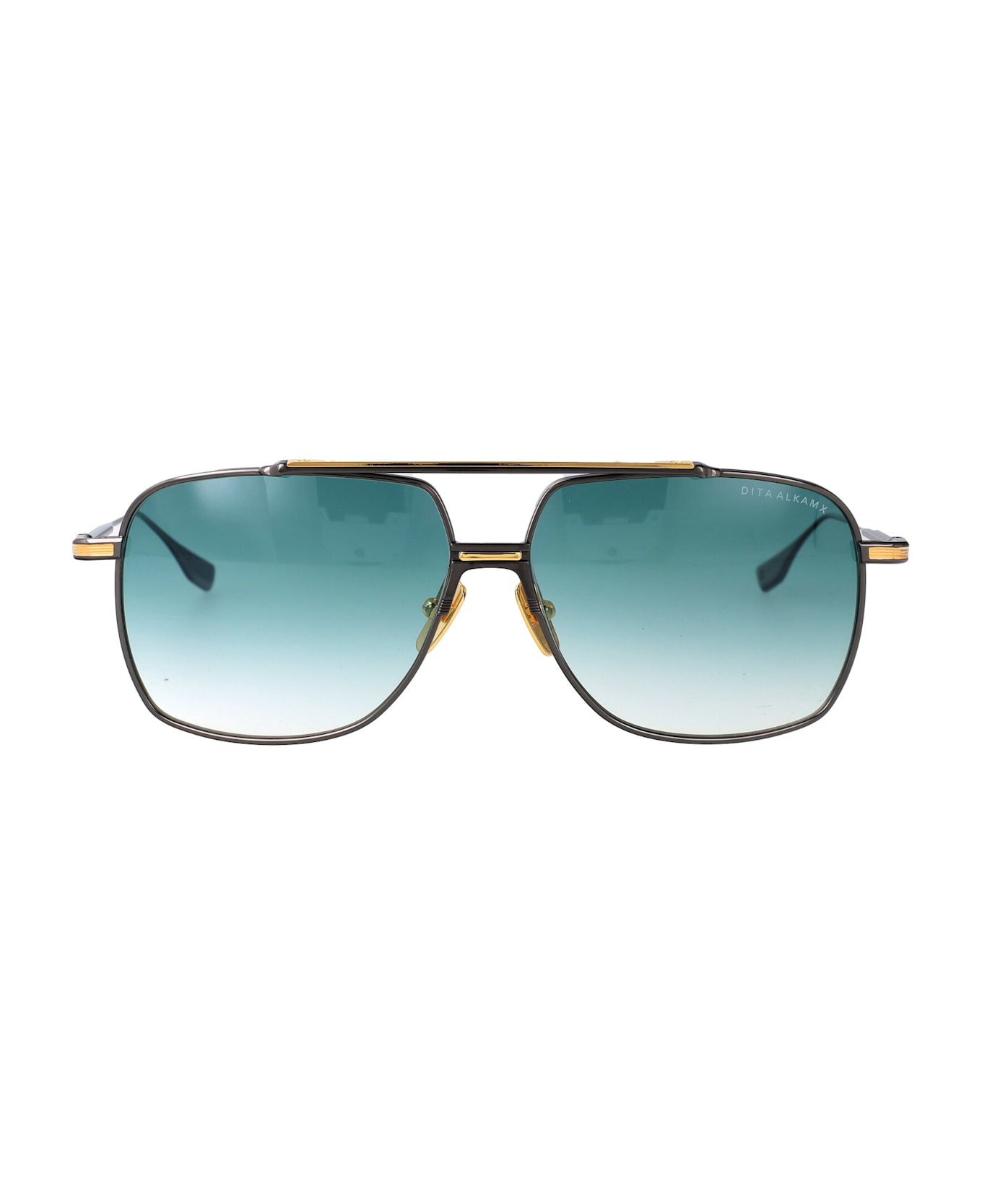 Dita Alkamx Sunglasses - Black Rhodium - Yellow Gold w Dark Tourquoise to Clear Gradient