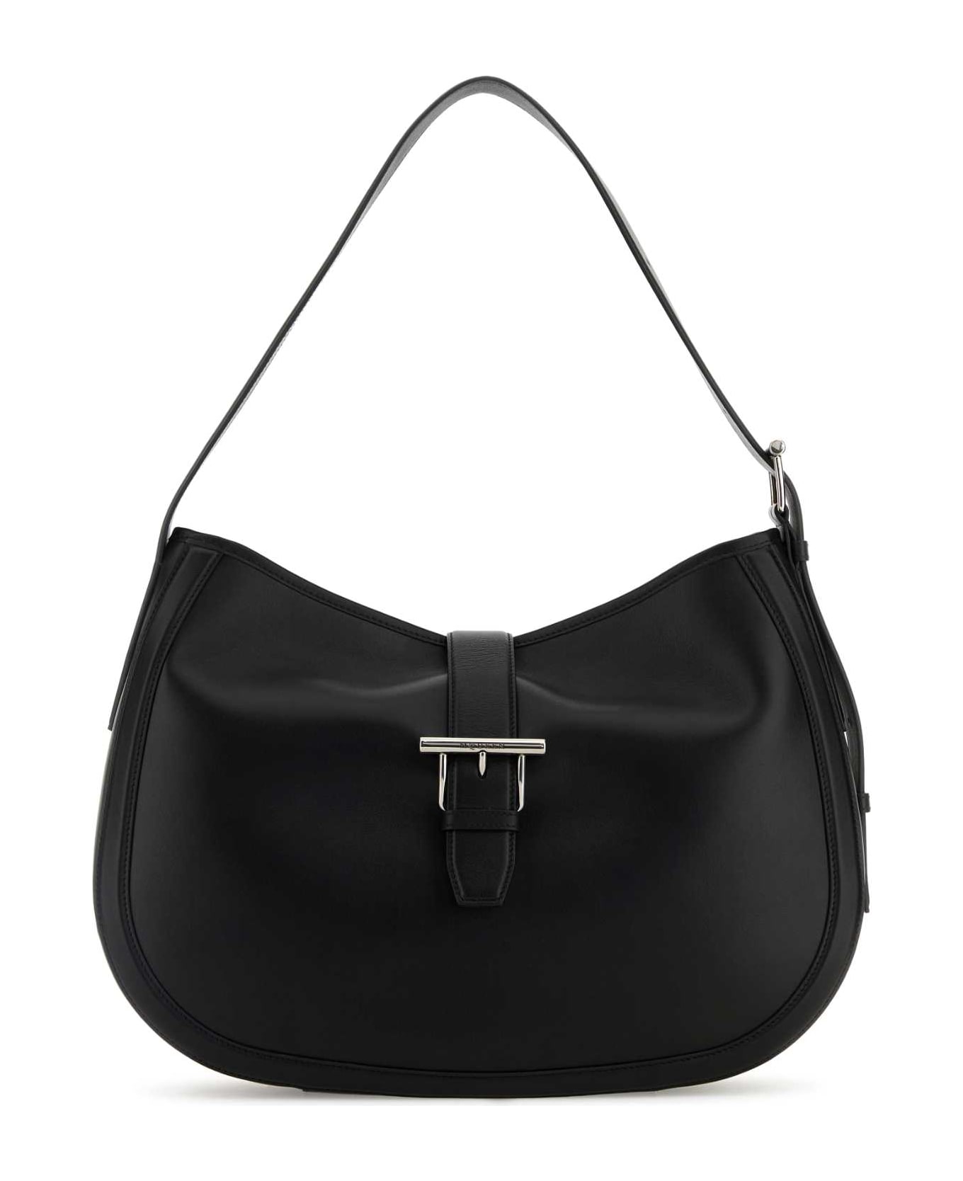 Alexander McQueen Black Shoulder Bag With Adjustable Shoulder Strap And T Buckle Closure On The Front In Leather Woman - Black