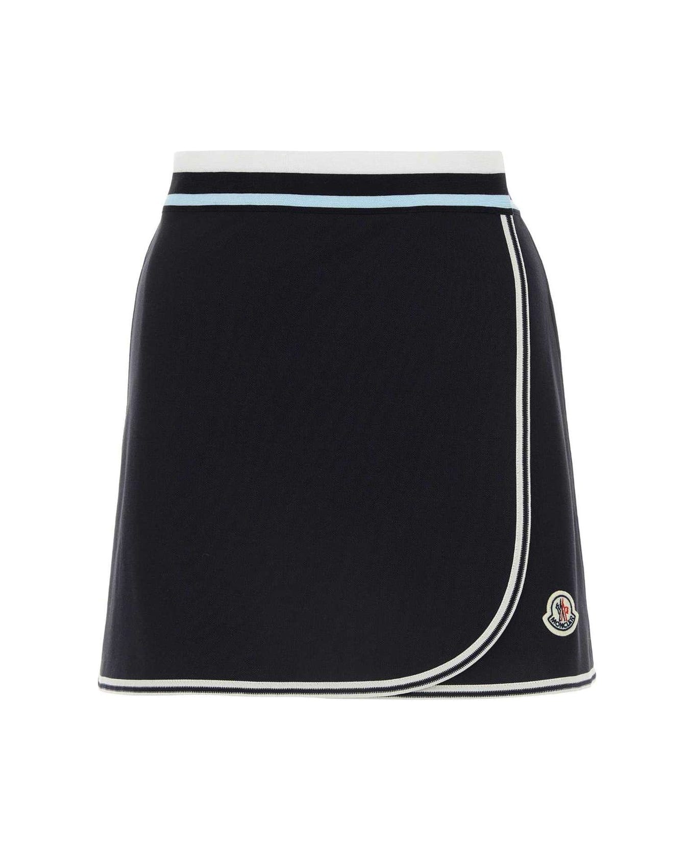 Moncler A-line Logo Patch Tennis Skirt - Blue
