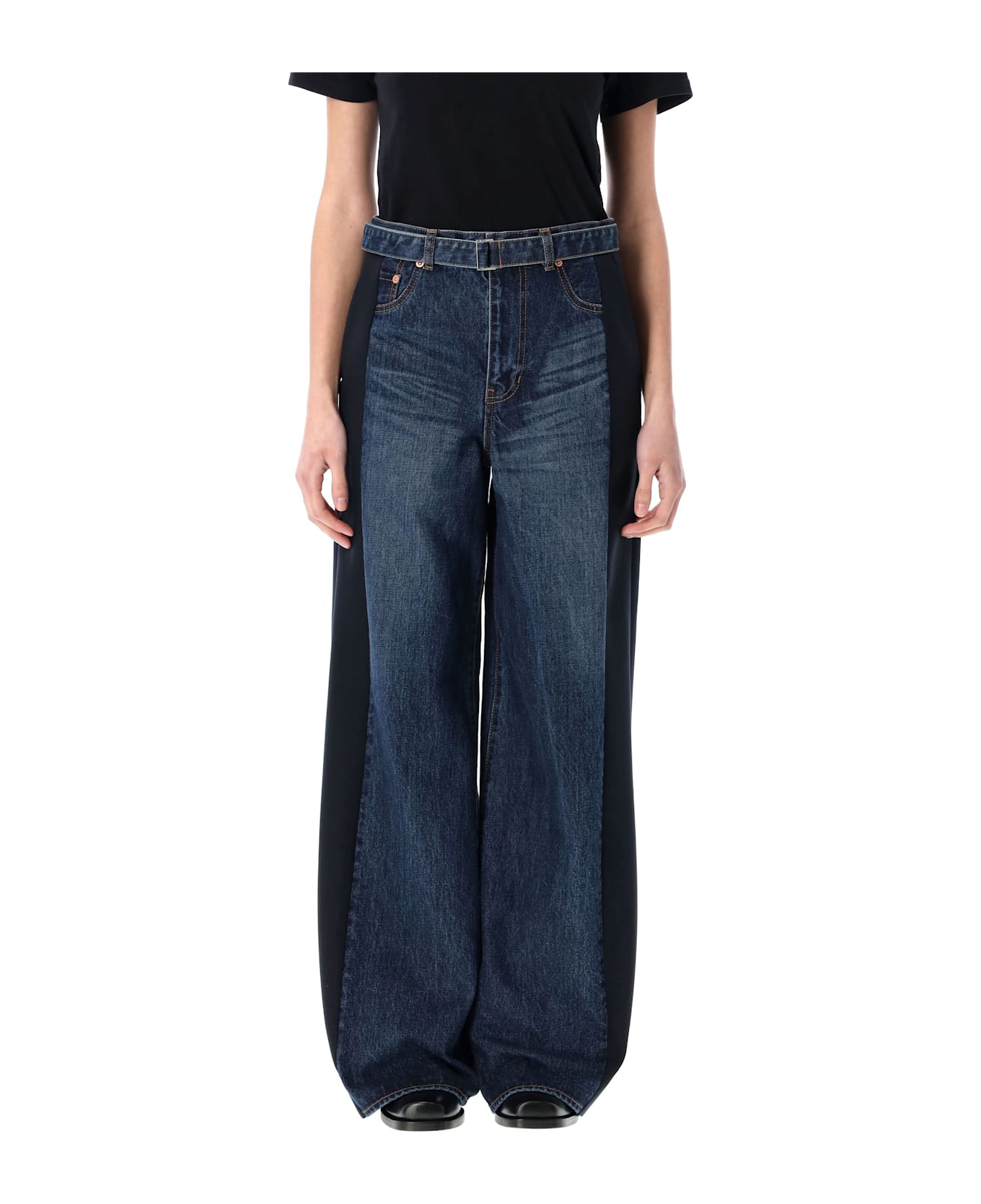 Sacai Wide Denim Pant - BLUE NAVY