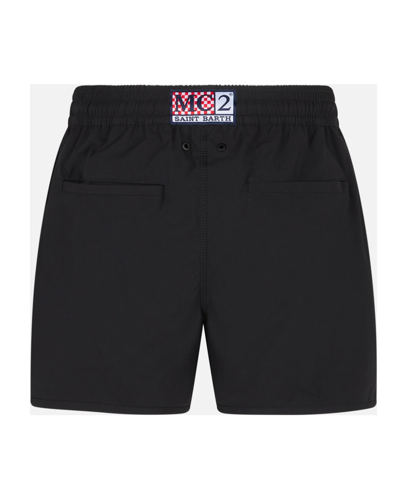 MC2 Saint Barth Man Swim Shorts With Side Logo And Contrast - BLACK